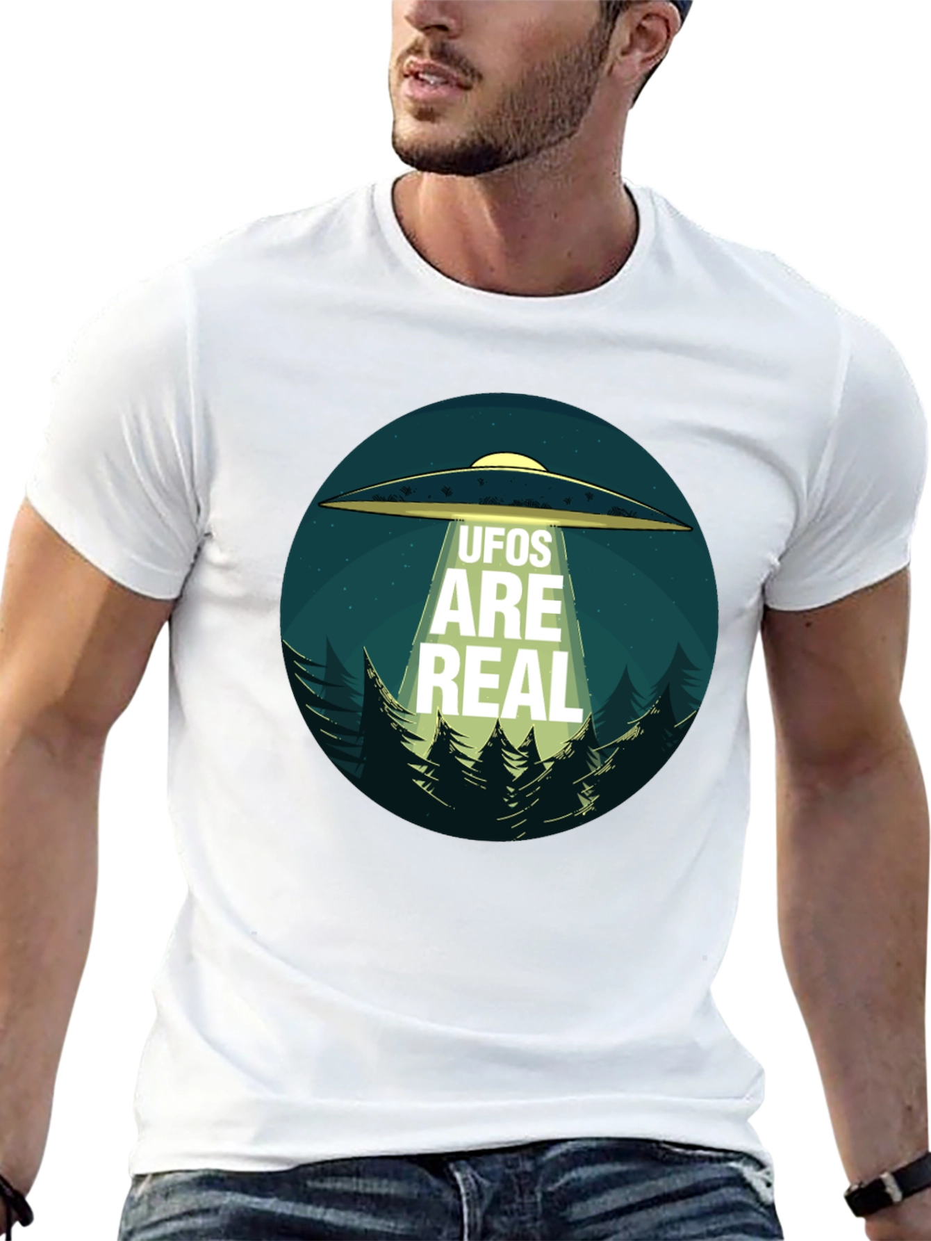 UFOs Are Real Black Cotton Tee