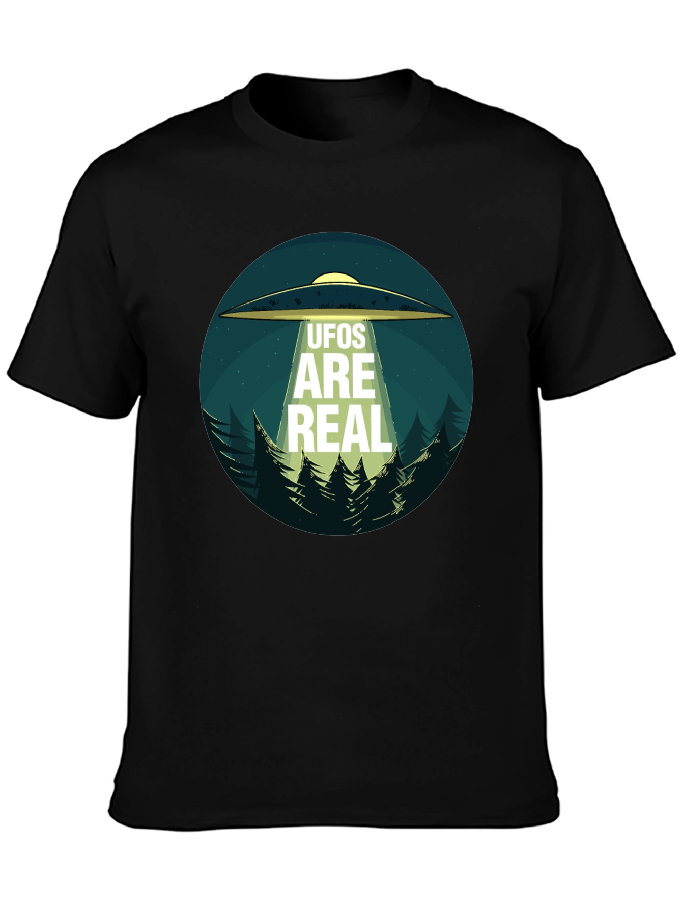 UFOs Are Real Black Cotton Tee