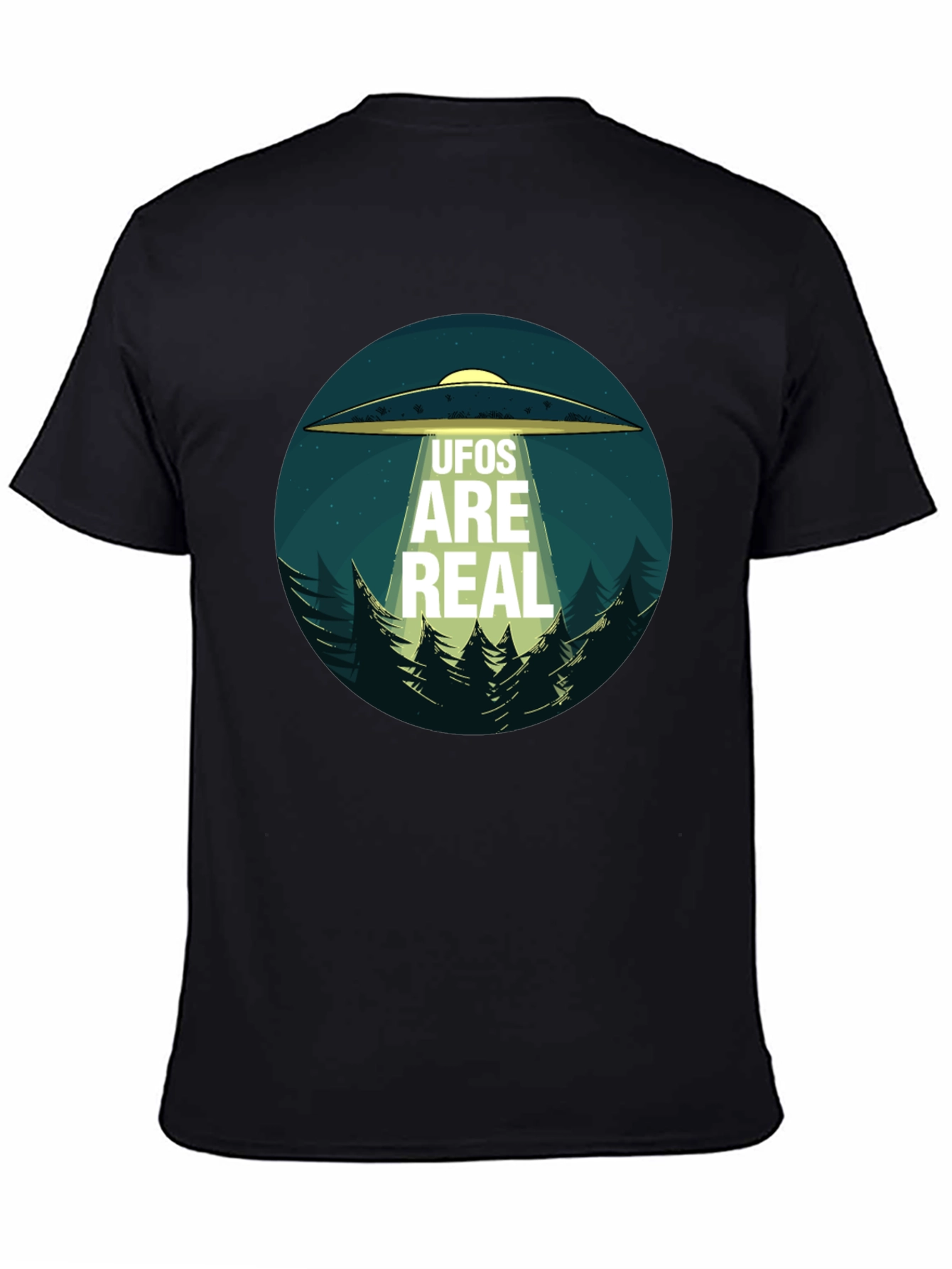 UFOs Are Real Black Cotton Tee