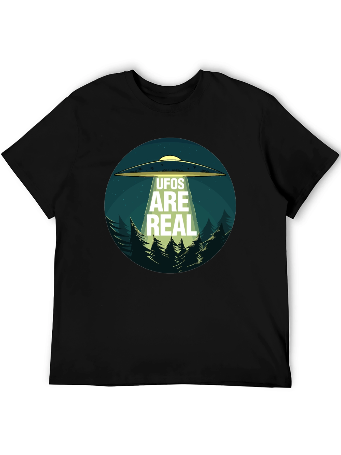 UFOs Are Real Black Cotton Tee