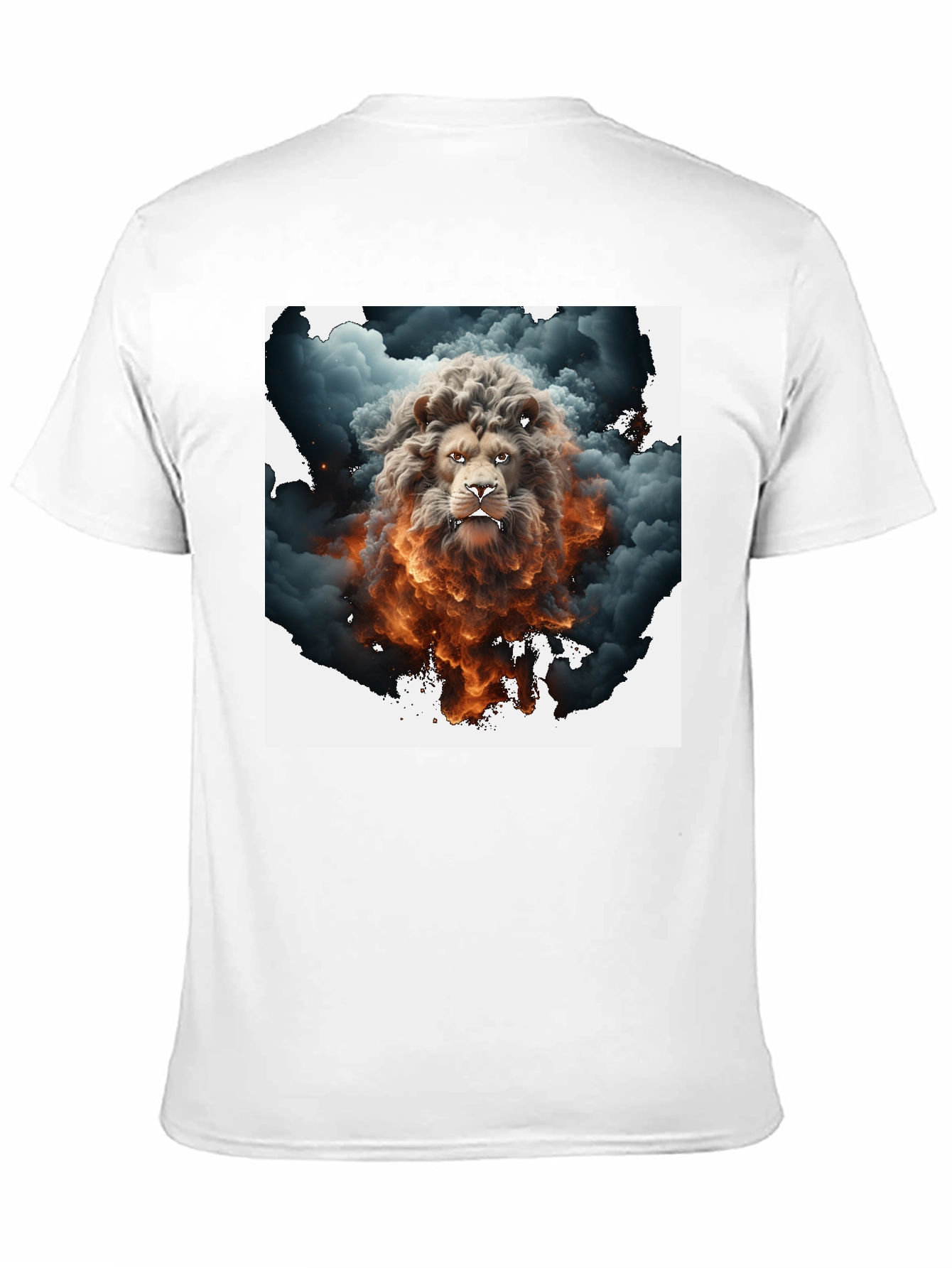 Lion Smoke Graphic Tee - Black Cotton