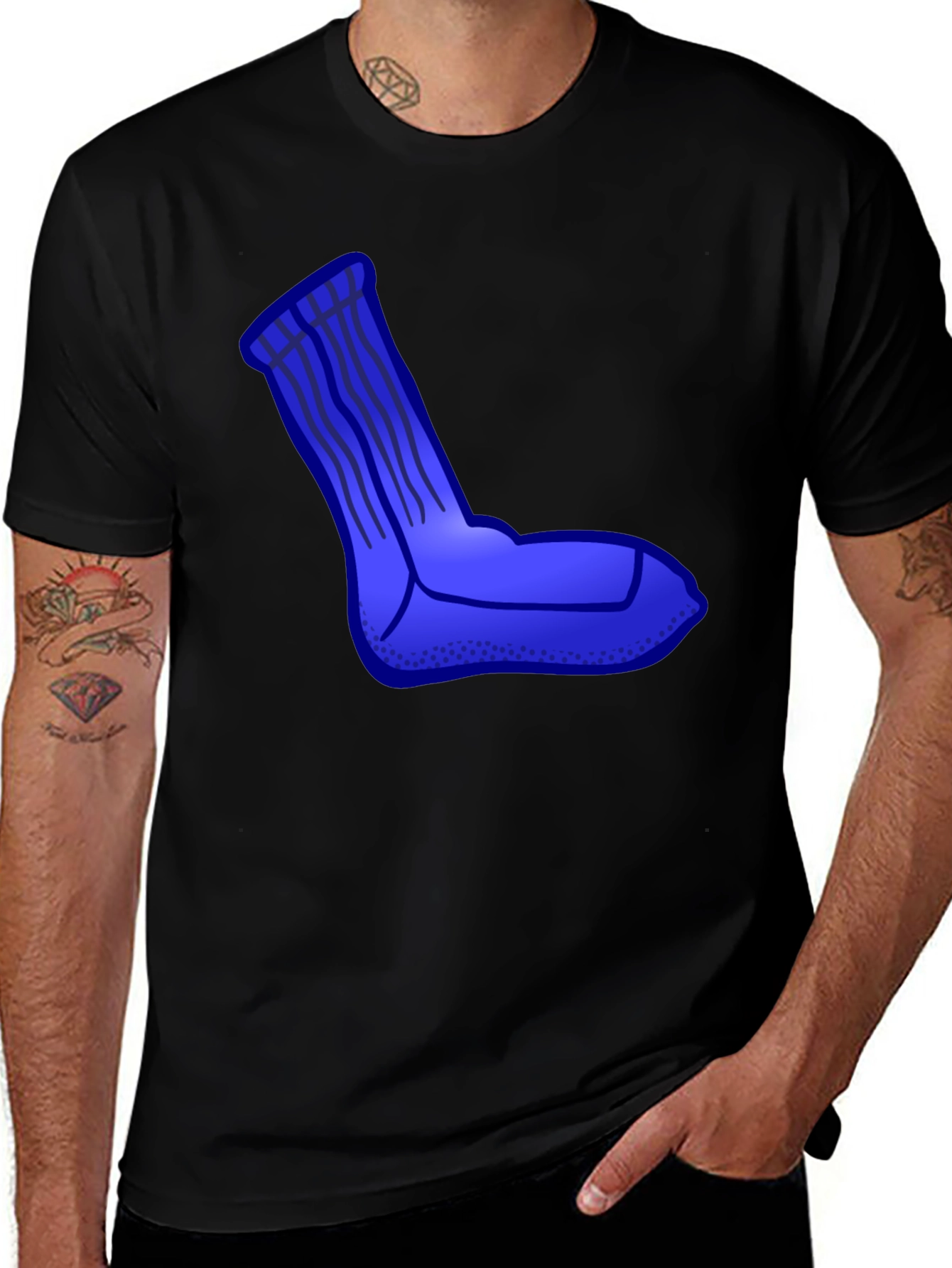 Sock Graphic Black T-Shirt