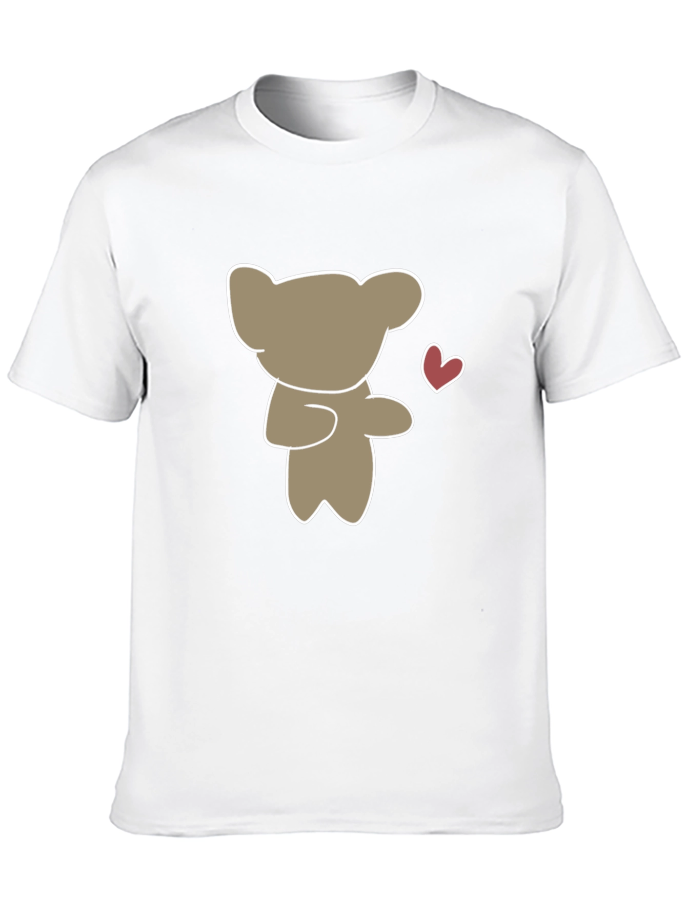 Cute Bear Heart Graphic Black T-Shirt