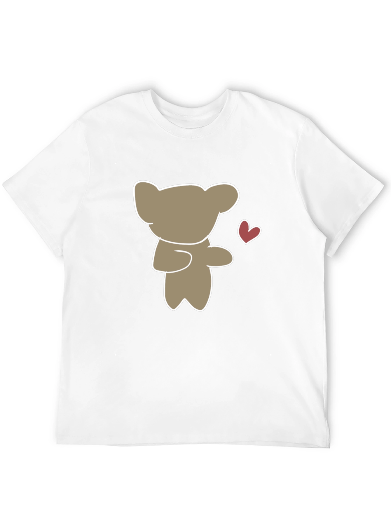 Cute Bear Heart Graphic Black T-Shirt
