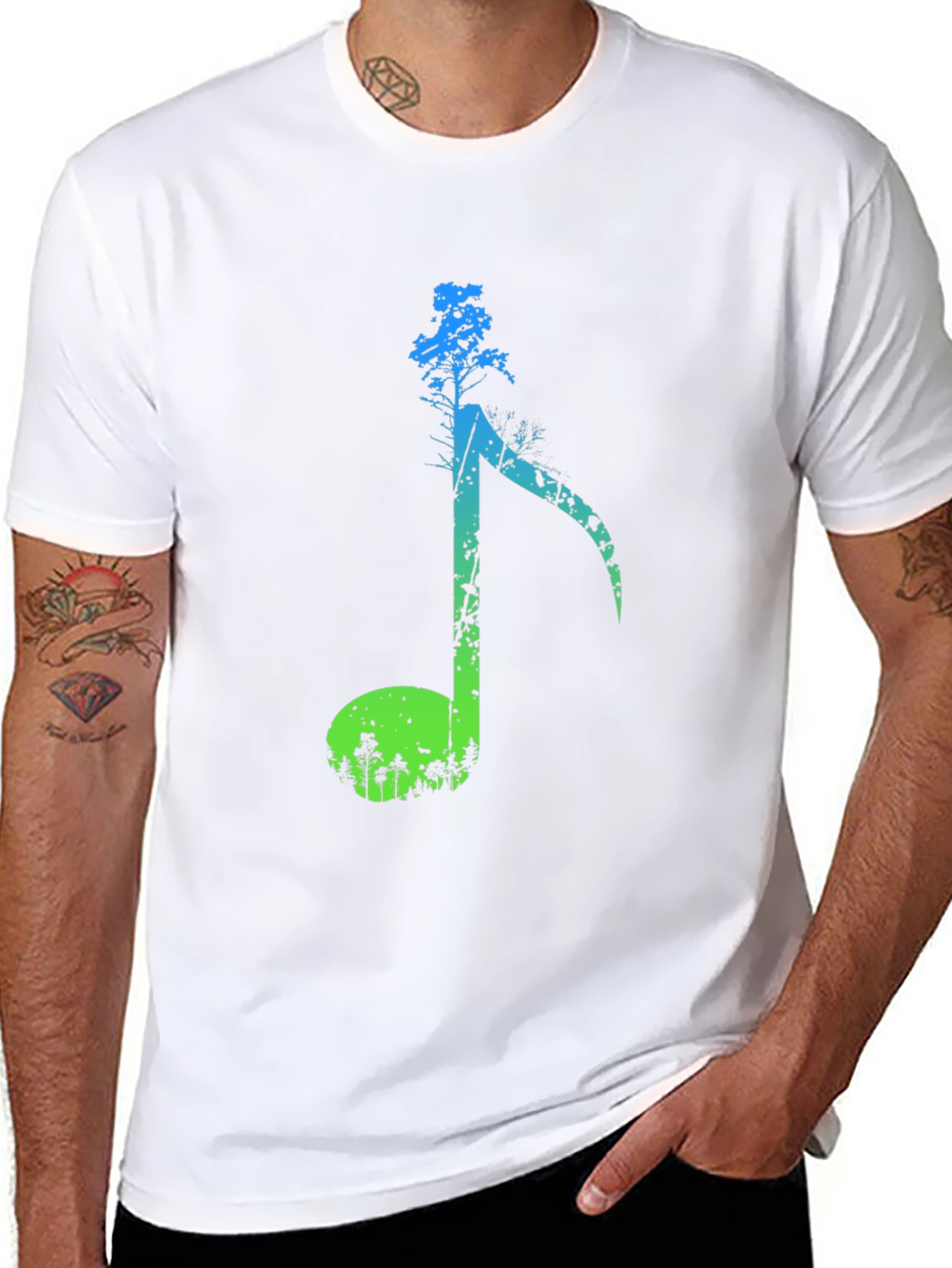 Music Note Forest Graphic Tee
