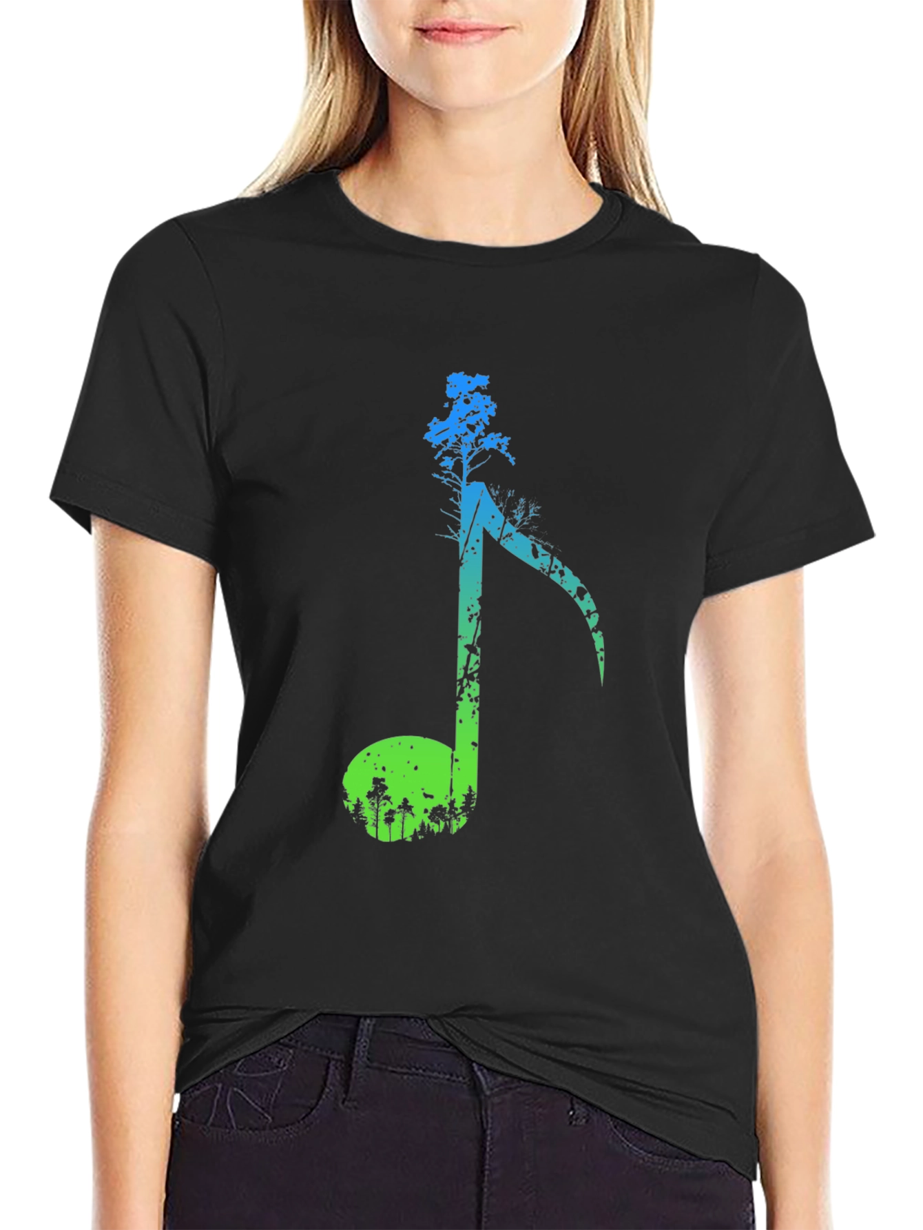 Music Note Forest Graphic Tee