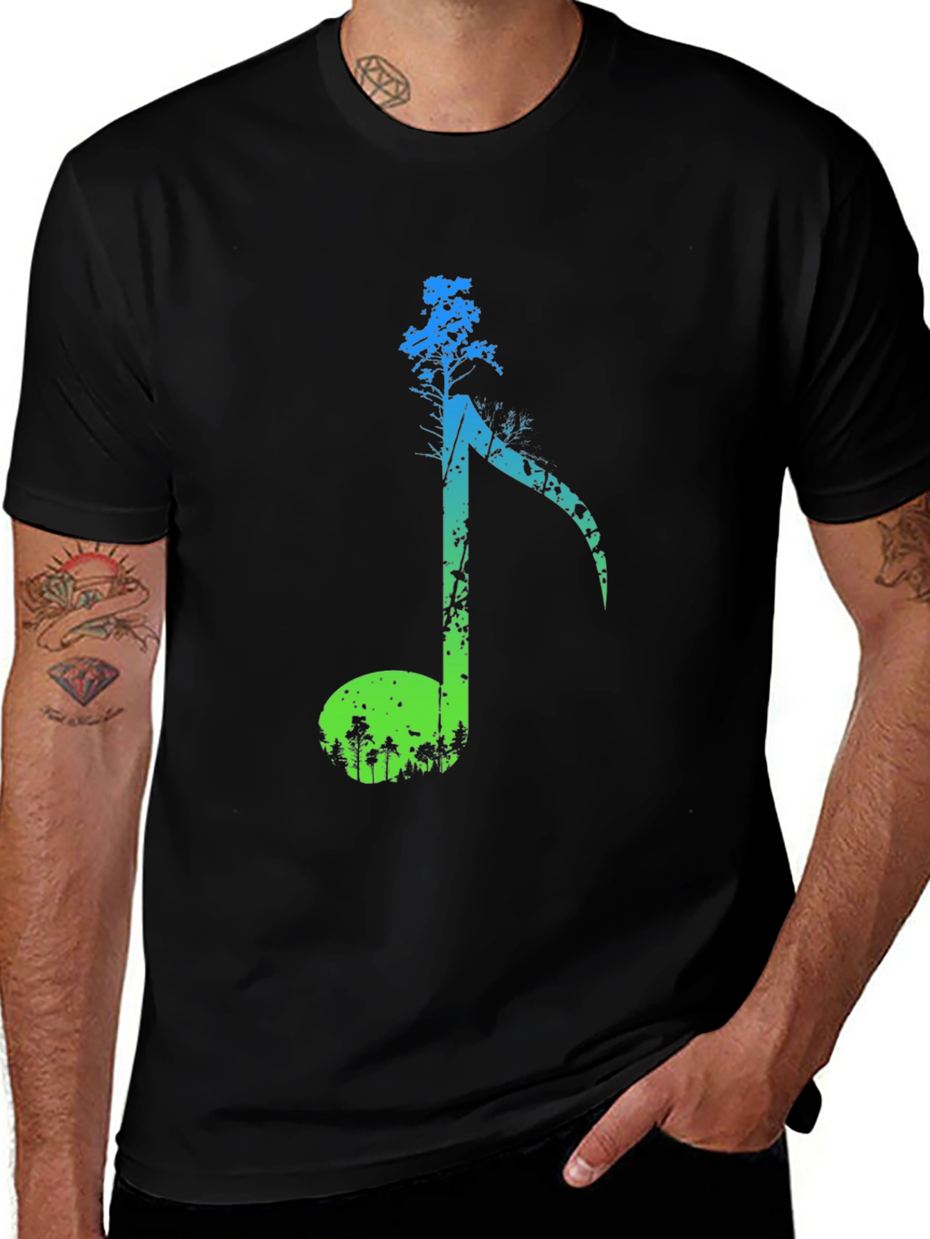 Music Note Forest Graphic Tee