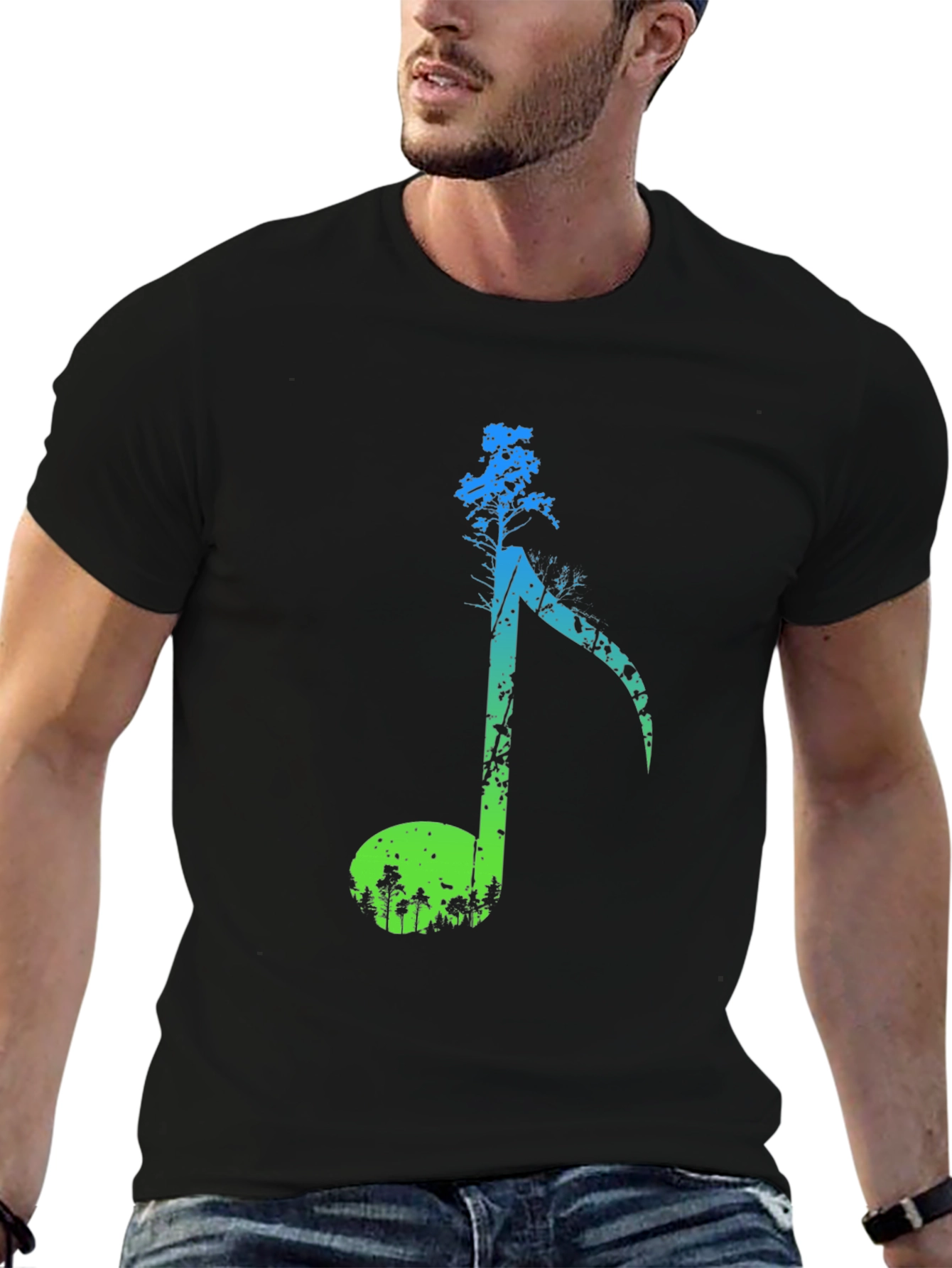 Music Note Forest Graphic Tee