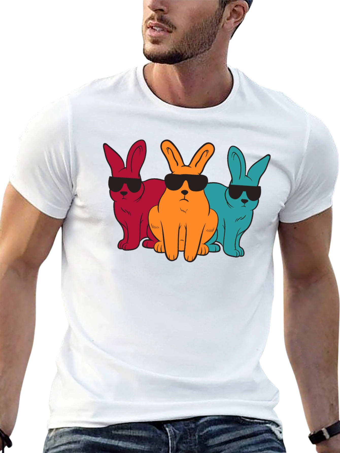 Cool Bunny Graphic T-Shirt