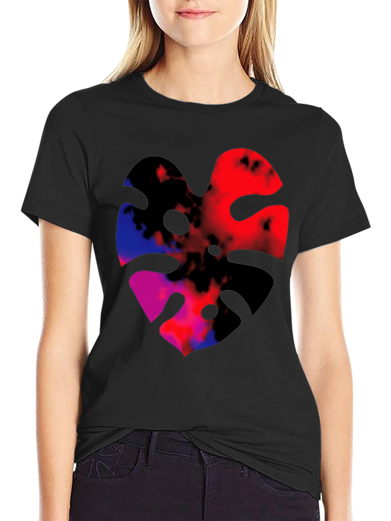 Abstract Monstera Leaf Graphic Tee