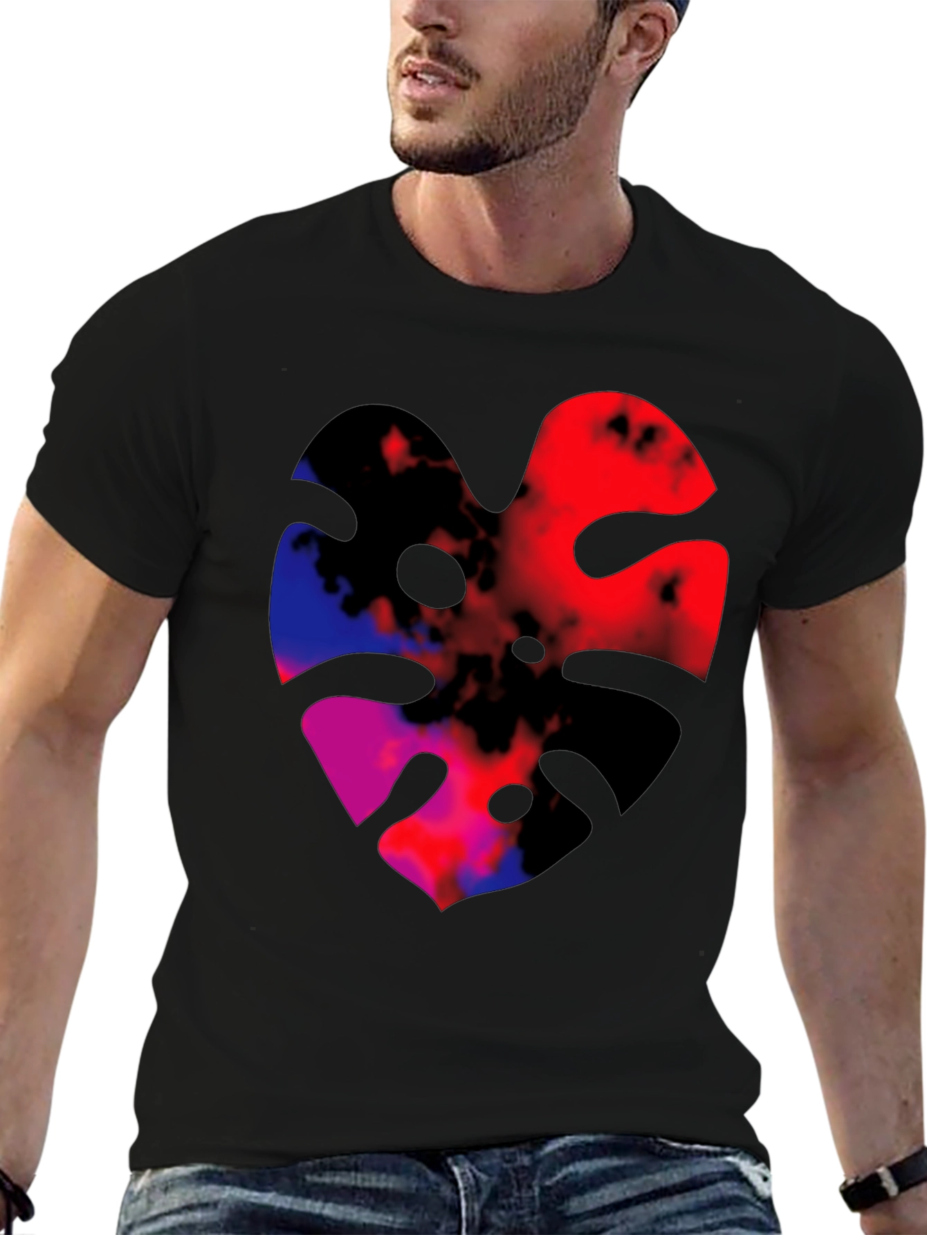 Abstract Monstera Leaf Graphic Tee