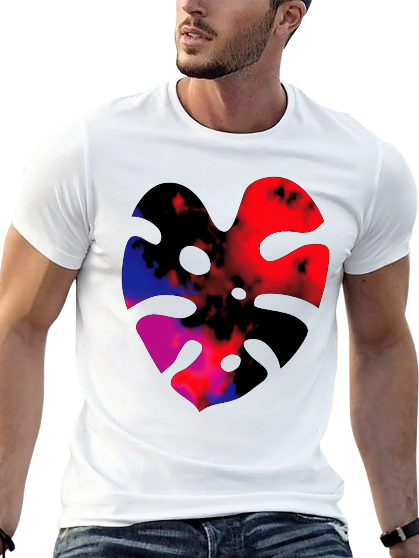 Abstract Monstera Leaf Graphic Tee