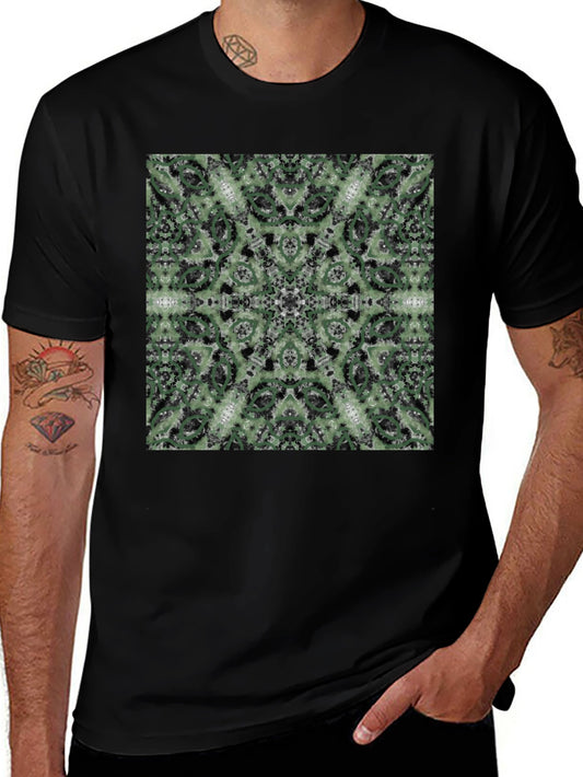 Kaleidoscope Pattern T-Shirt - Black