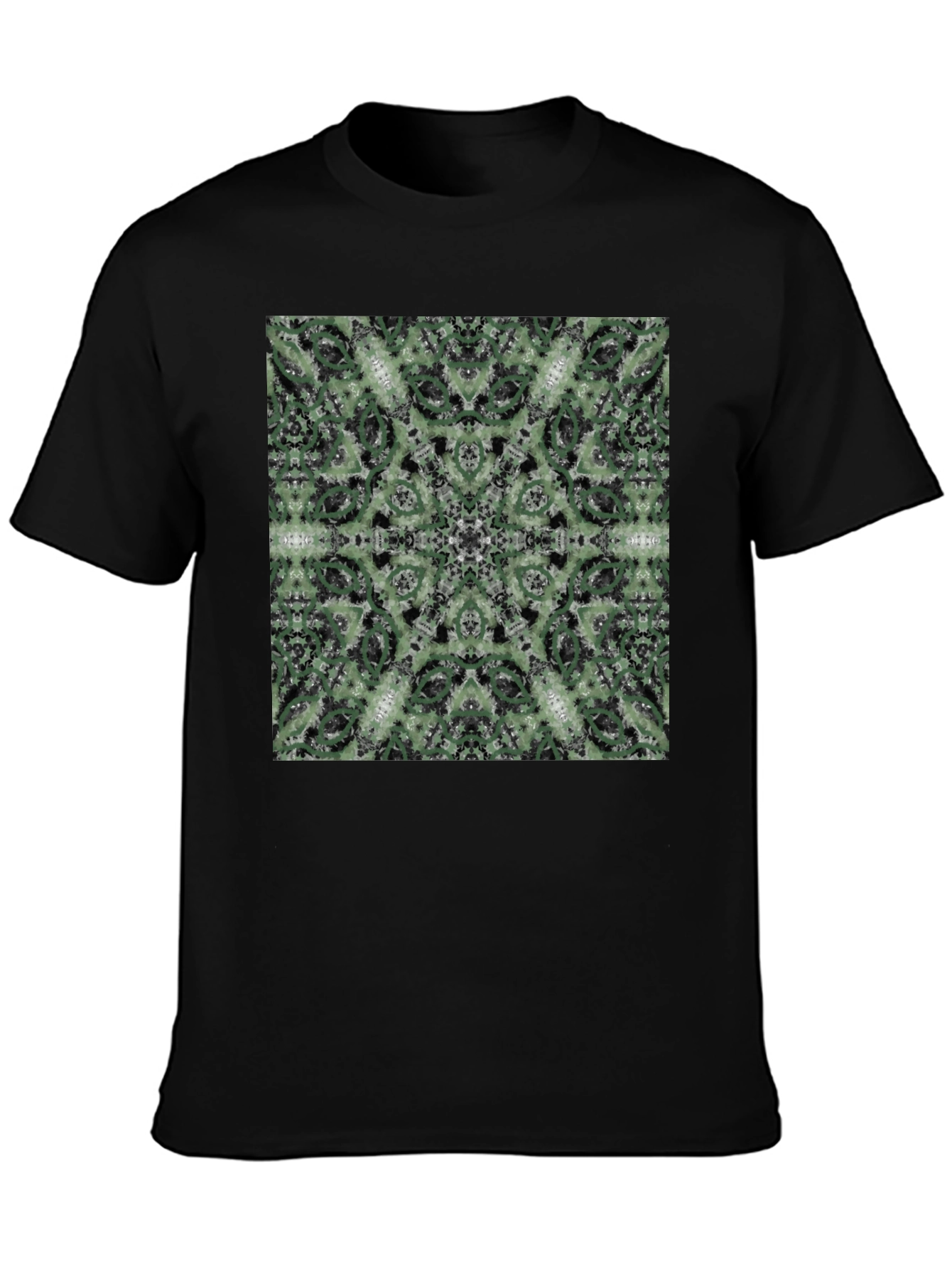 Kaleidoscope Pattern T-Shirt - Black