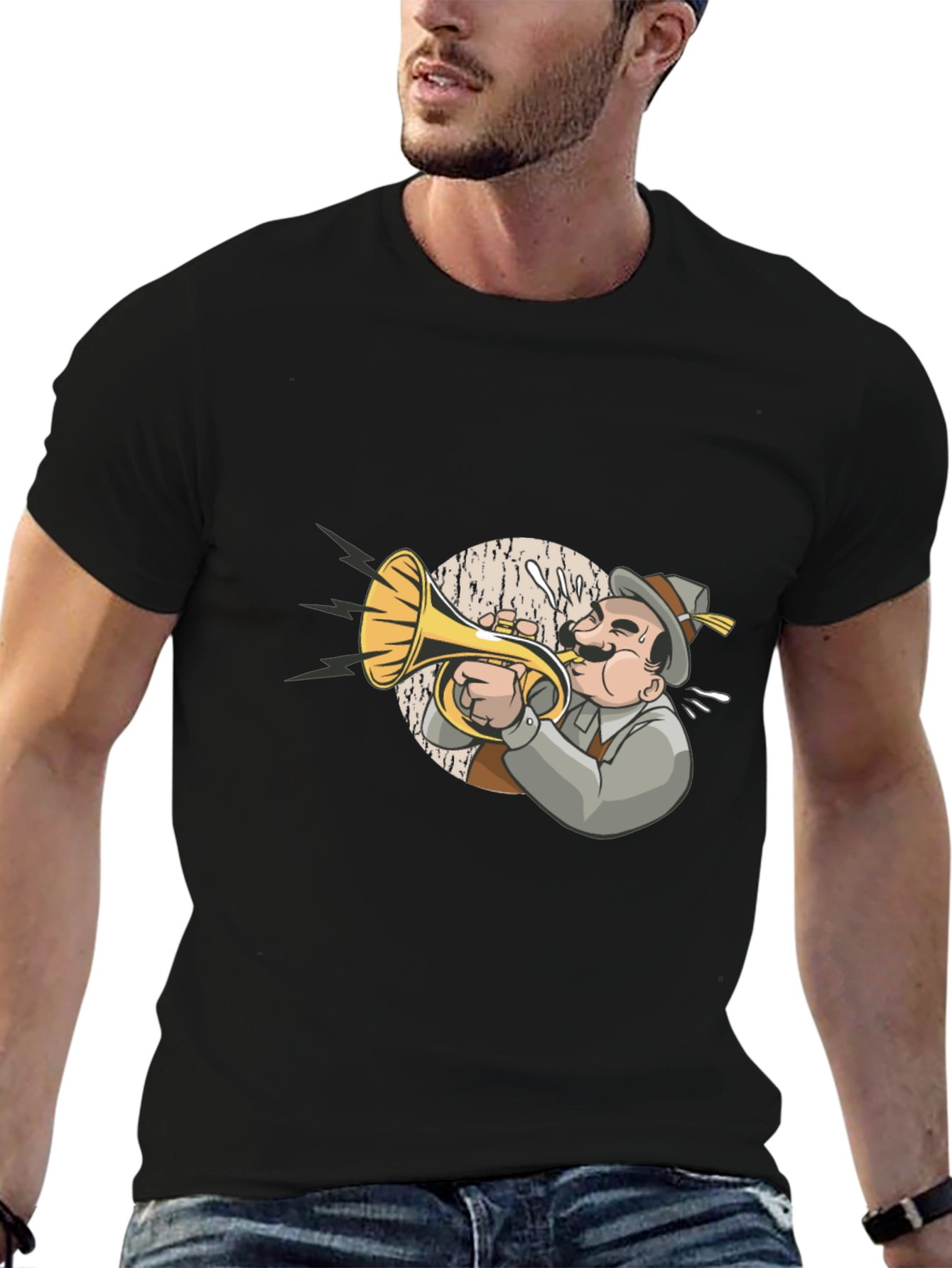Oktoberfest Trumpet Player Black T-Shirt