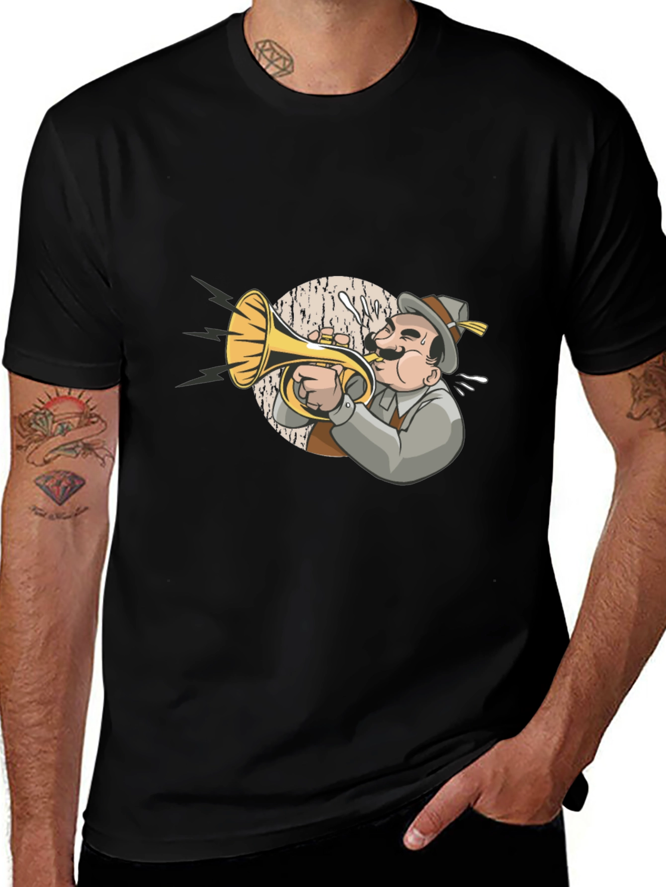 Oktoberfest Trumpet Player Black T-Shirt