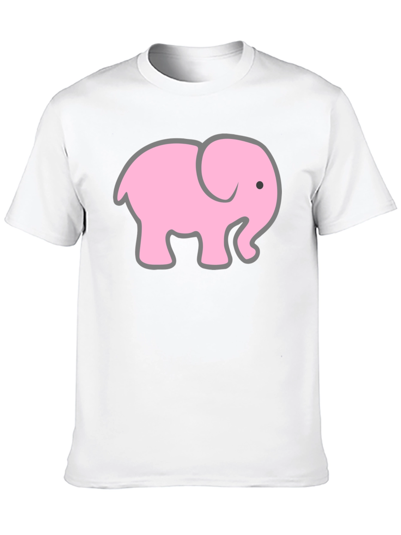Black T-Shirt with Pink Elephant Graphic