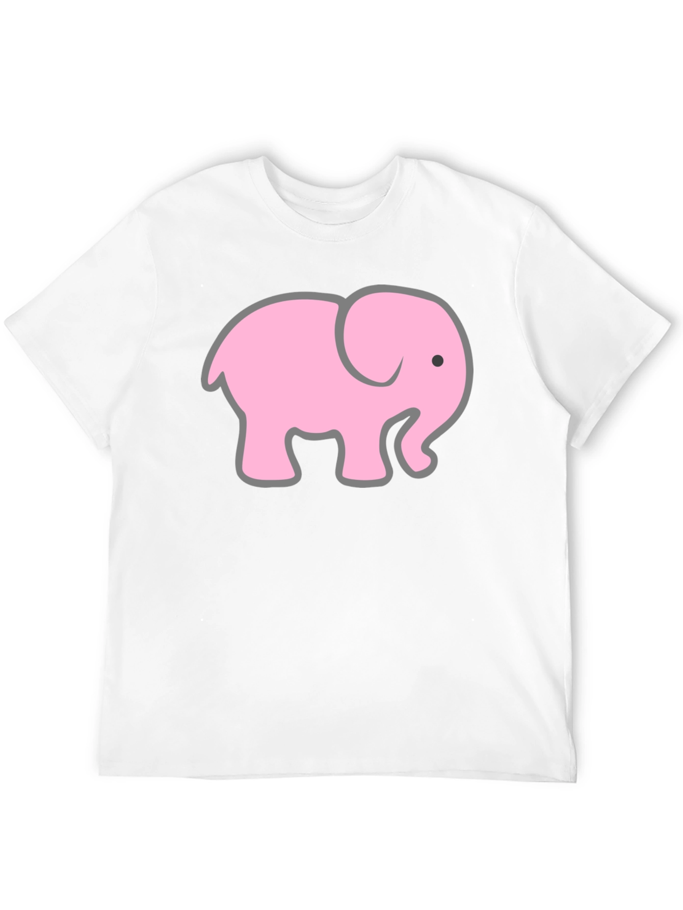 Black T-Shirt with Pink Elephant Graphic