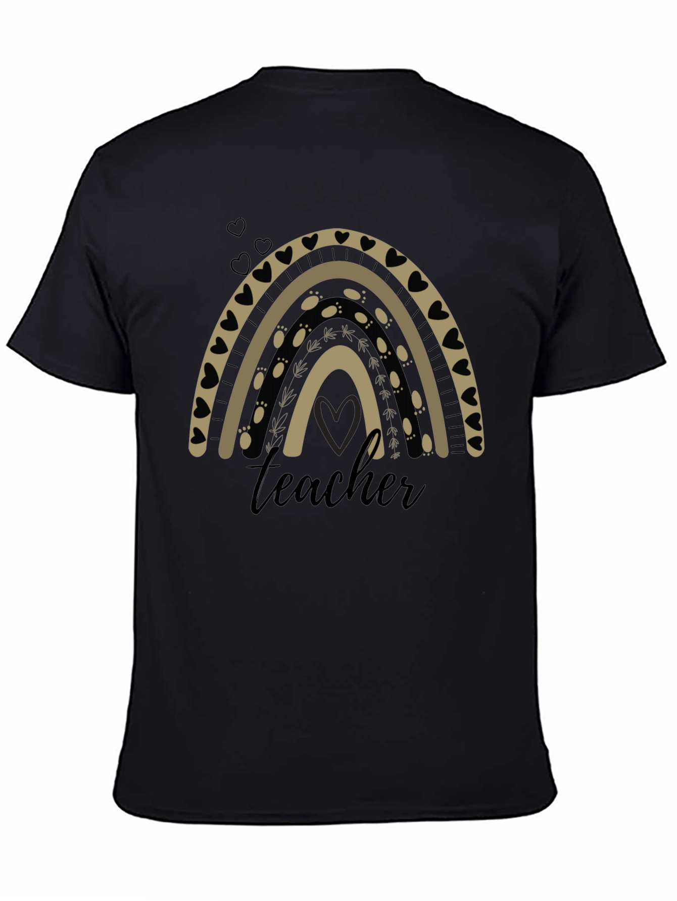 Teacher Rainbow Graphic T-Shirt - Black