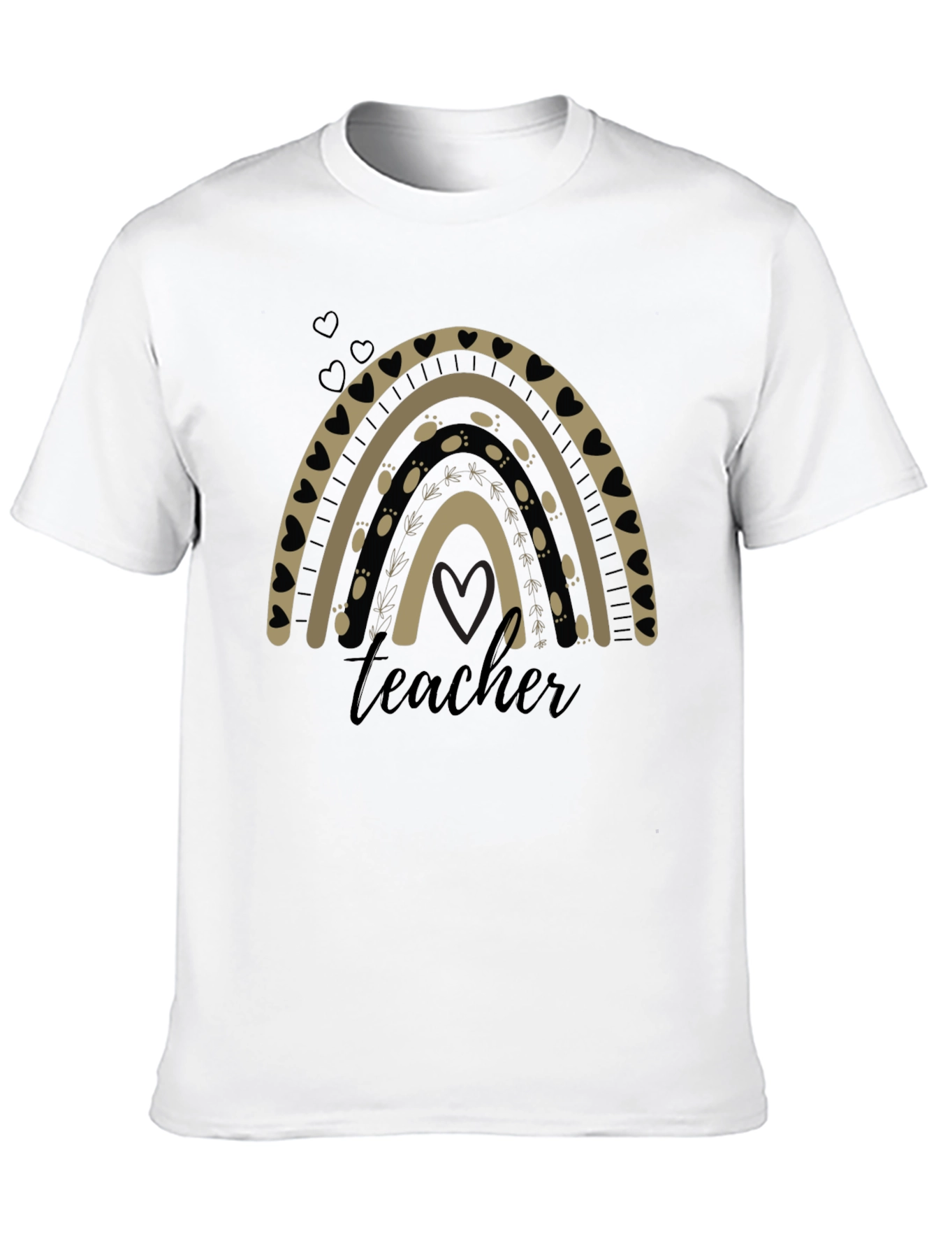 Teacher Rainbow Graphic T-Shirt - Black