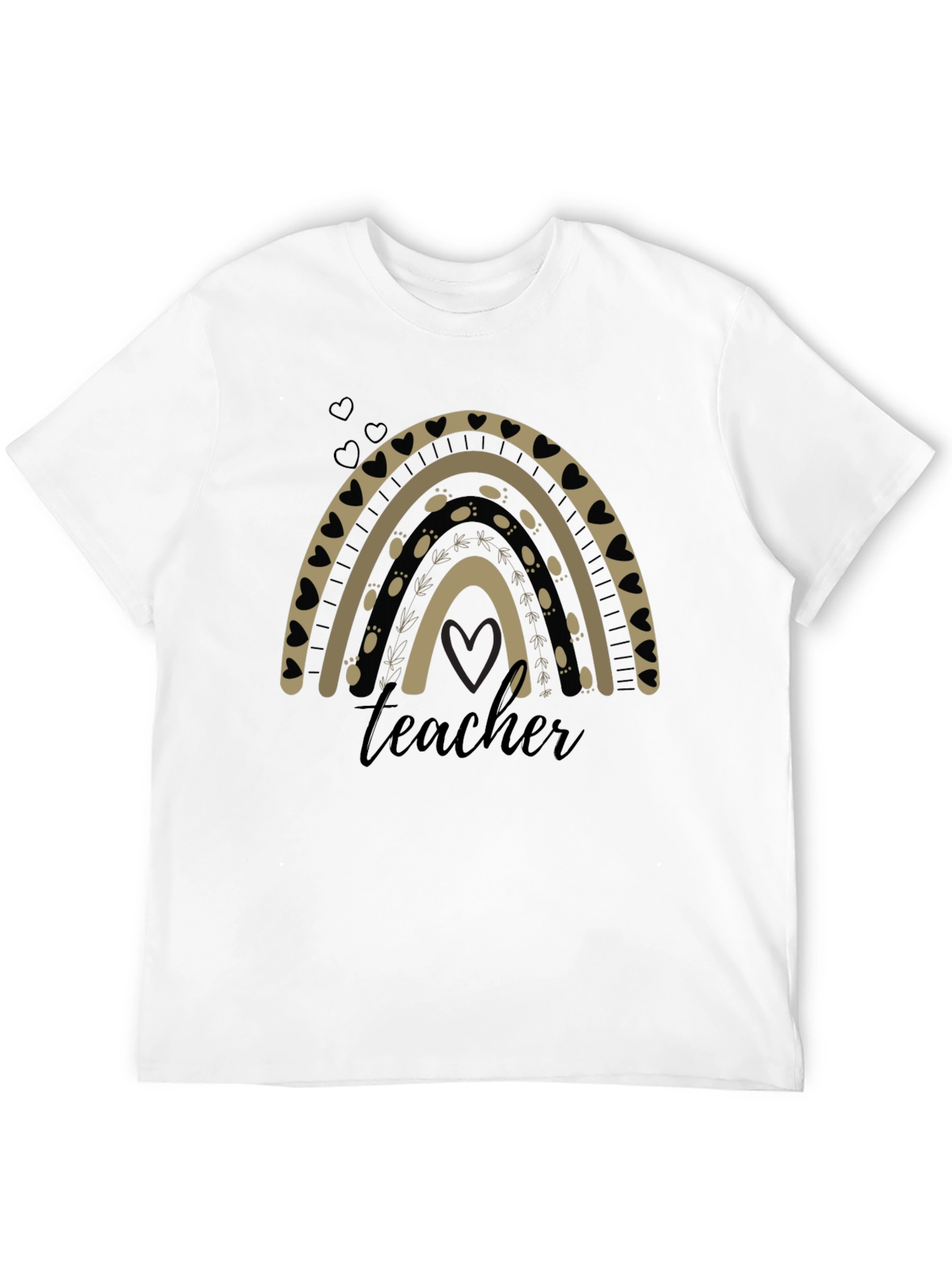 Teacher Rainbow Graphic T-Shirt - Black