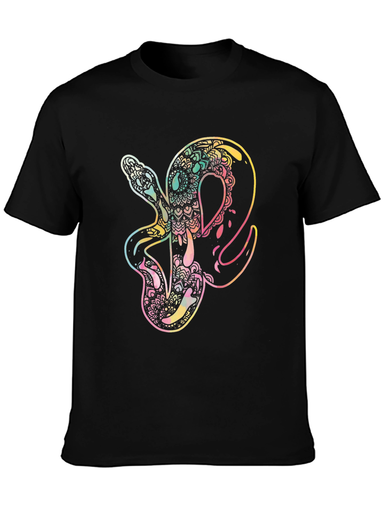 Psychedelic Snake Graphic Tee - Black T-Shirt