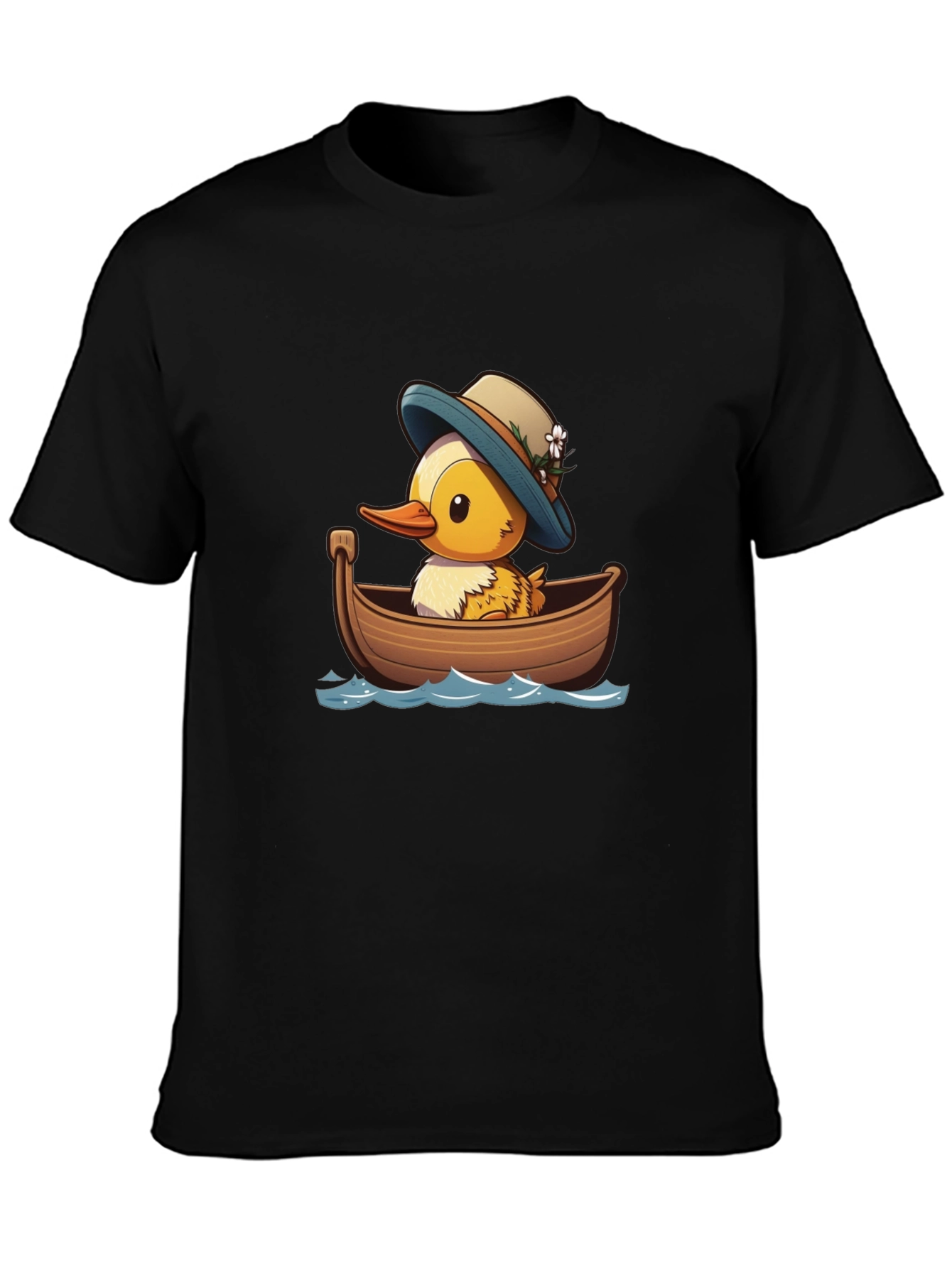 Duck in Boat T-Shirt: Cartoon Design