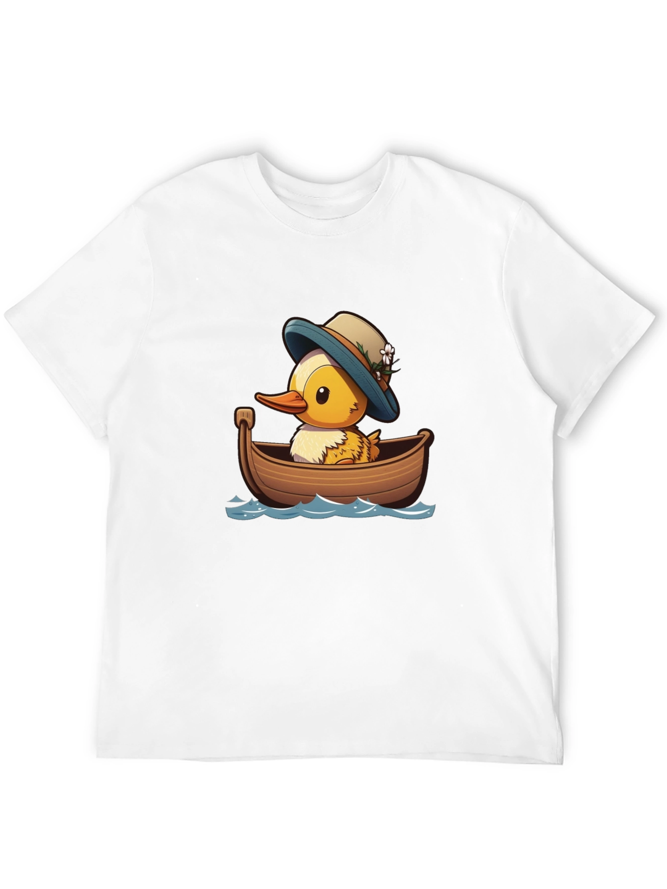 Duck in Boat T-Shirt: Cartoon Design