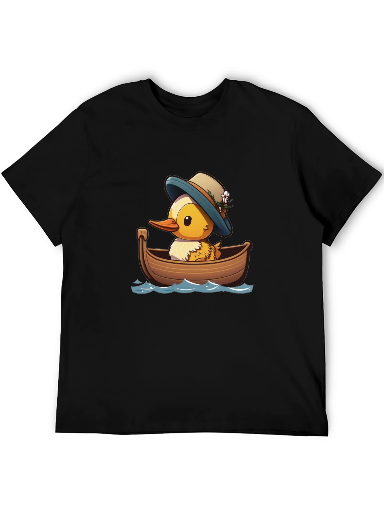 Duck in Boat T-Shirt: Cartoon Design