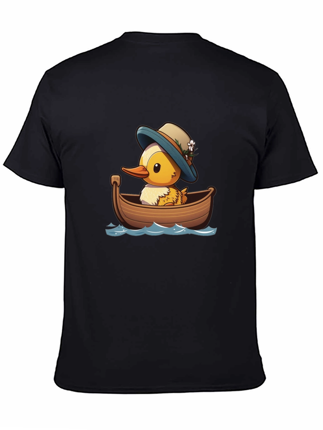 Duck in Boat T-Shirt: Cartoon Design