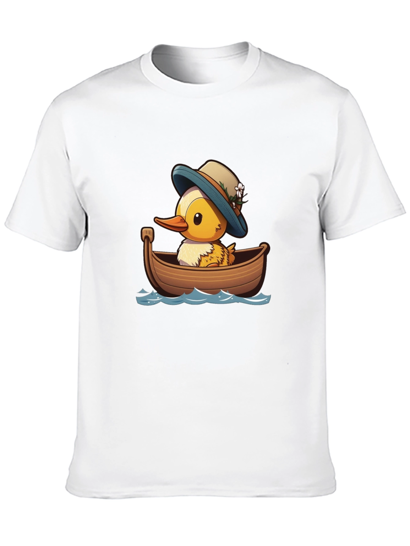 Duck in Boat T-Shirt: Cartoon Design