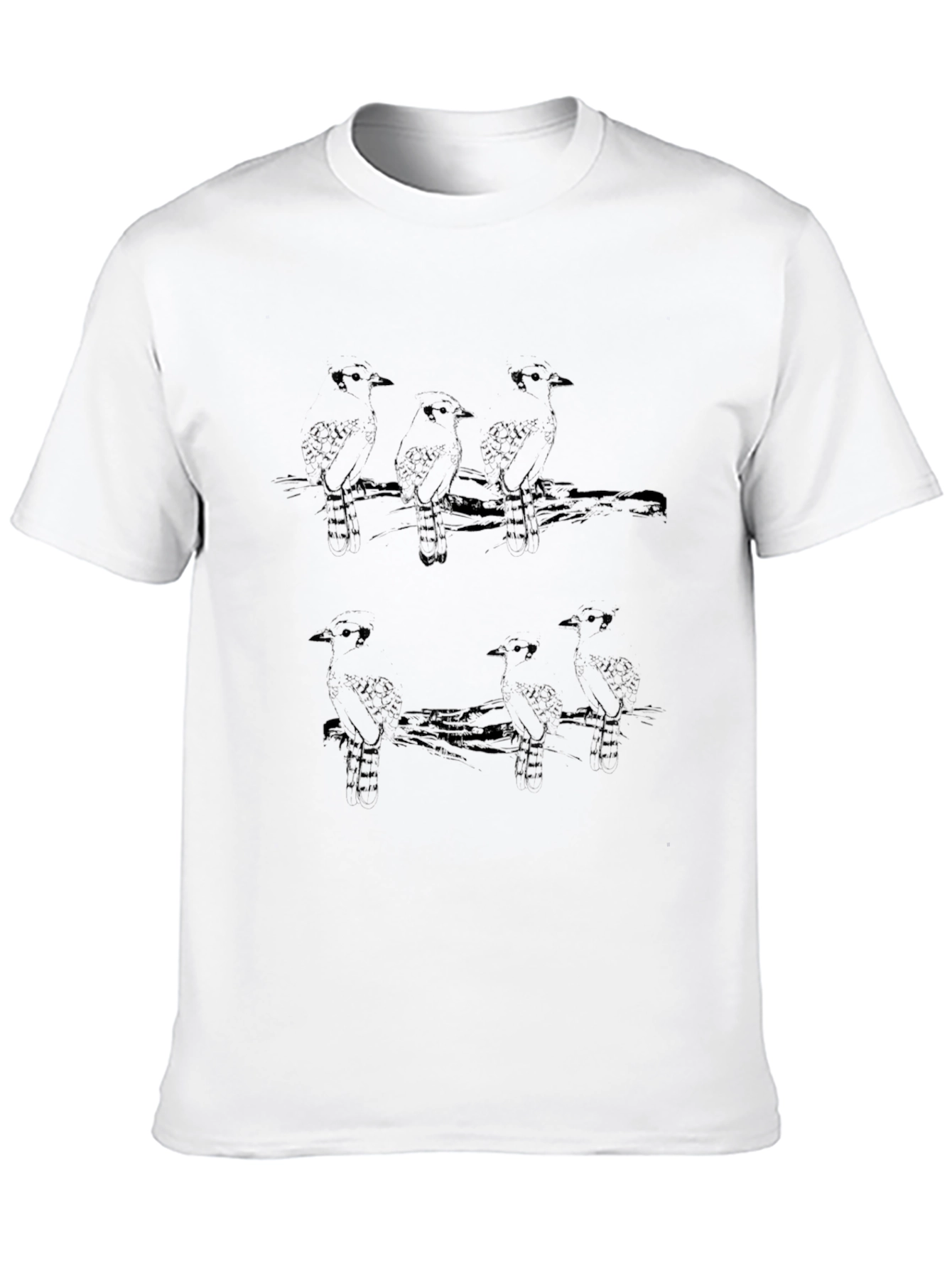 Black T-Shirt with Bird Graphic Design