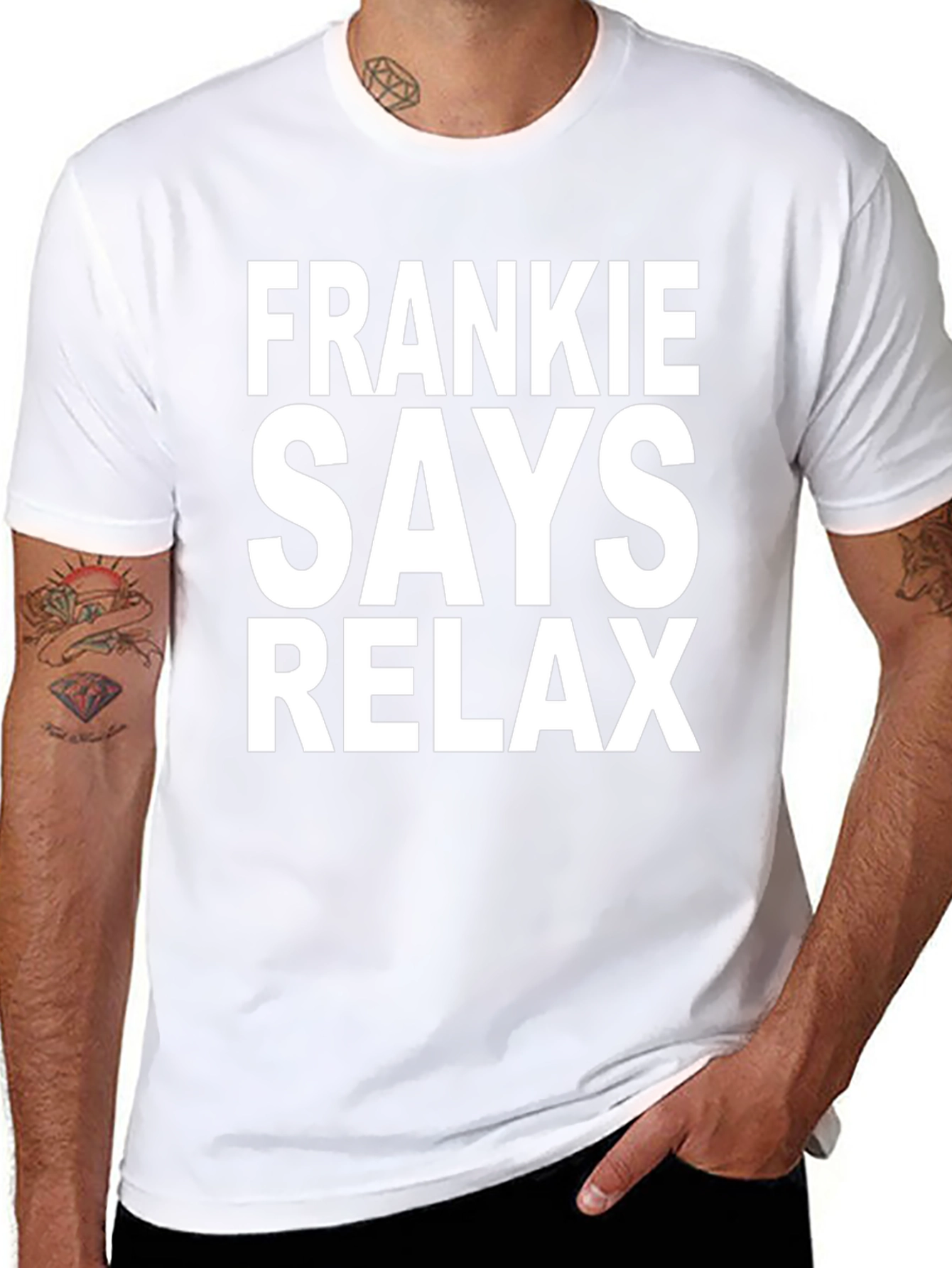 Frankie Says Relax Graphic Tee - Black Cotton T-Shirt