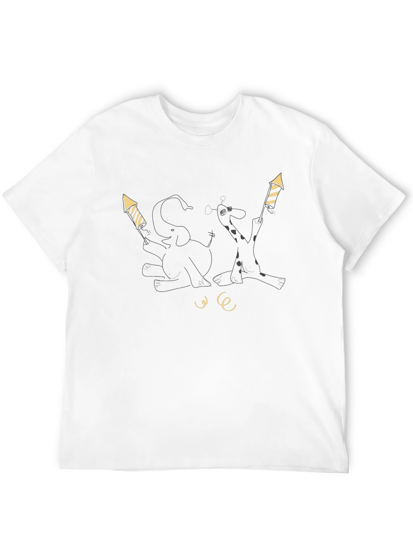 Festive Animal Tee - Elephant and Giraffe Fireworks