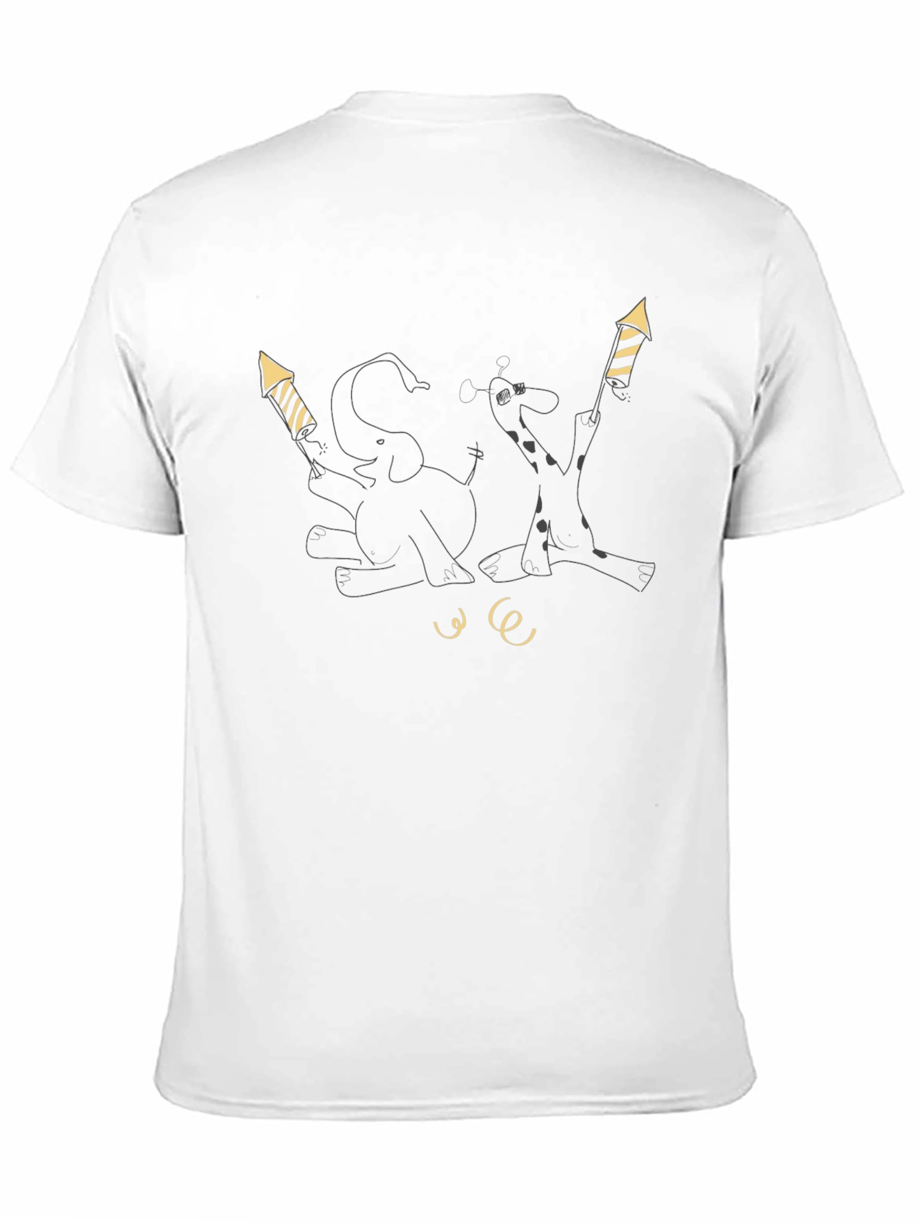 Festive Animal Tee - Elephant and Giraffe Fireworks