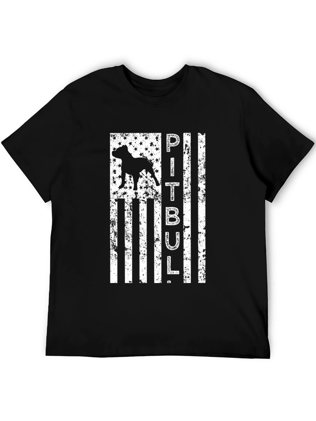 Pitbull Dog American Flag T-Shirt Patriotic Tee
