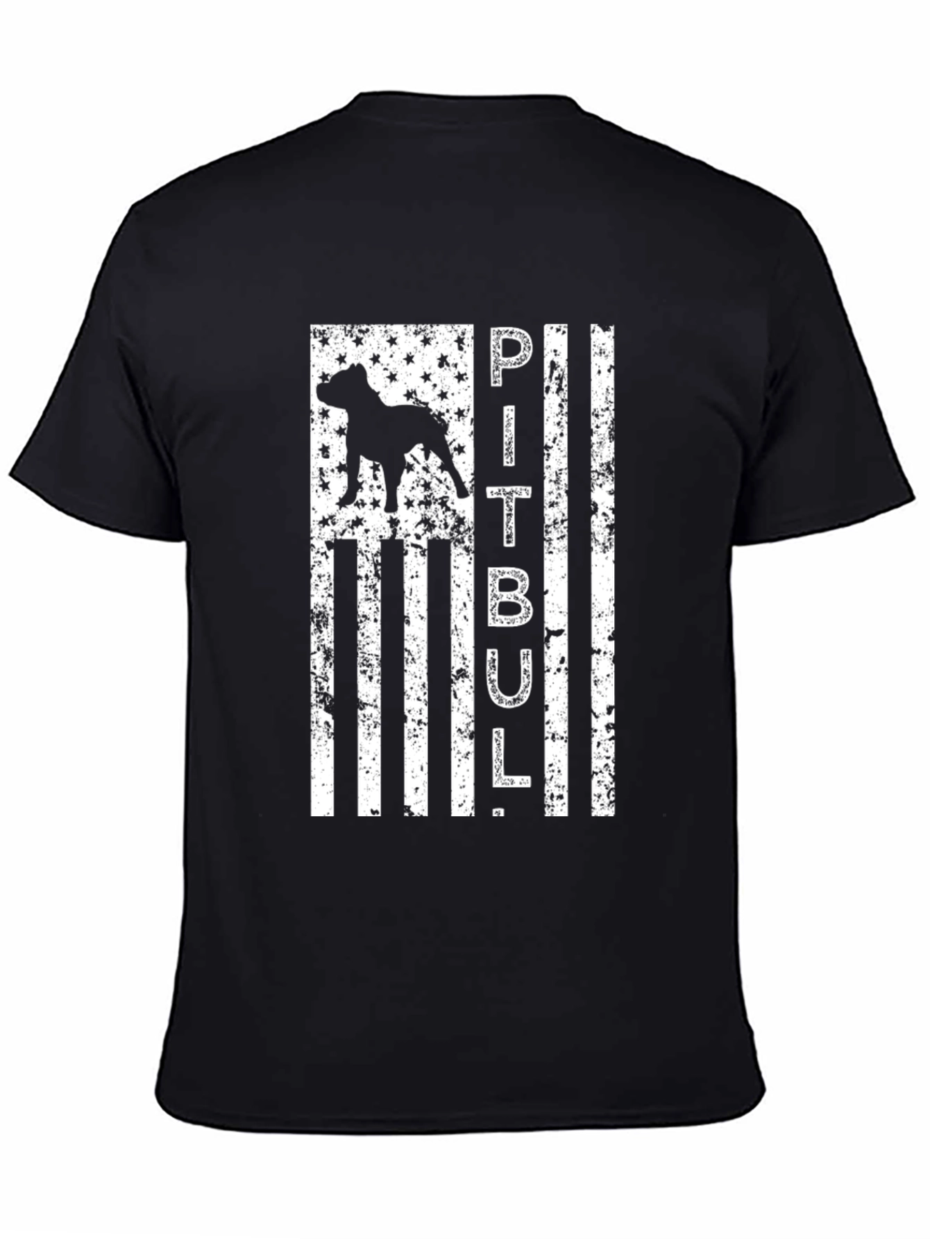Pitbull Dog American Flag T-Shirt Patriotic Tee