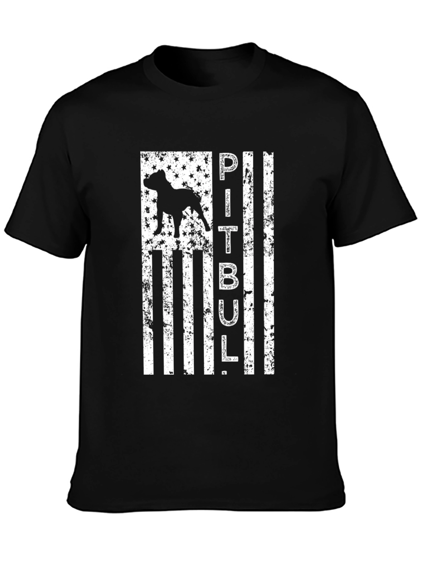 Pitbull Dog American Flag T-Shirt Patriotic Tee