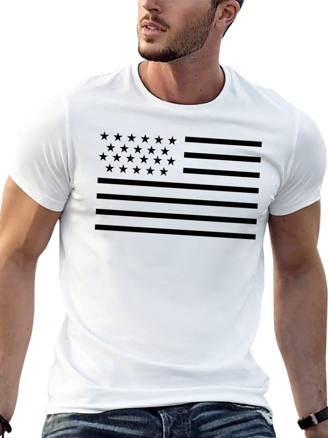 American Flag Blackout T-Shirt - Patriotic Stealth
