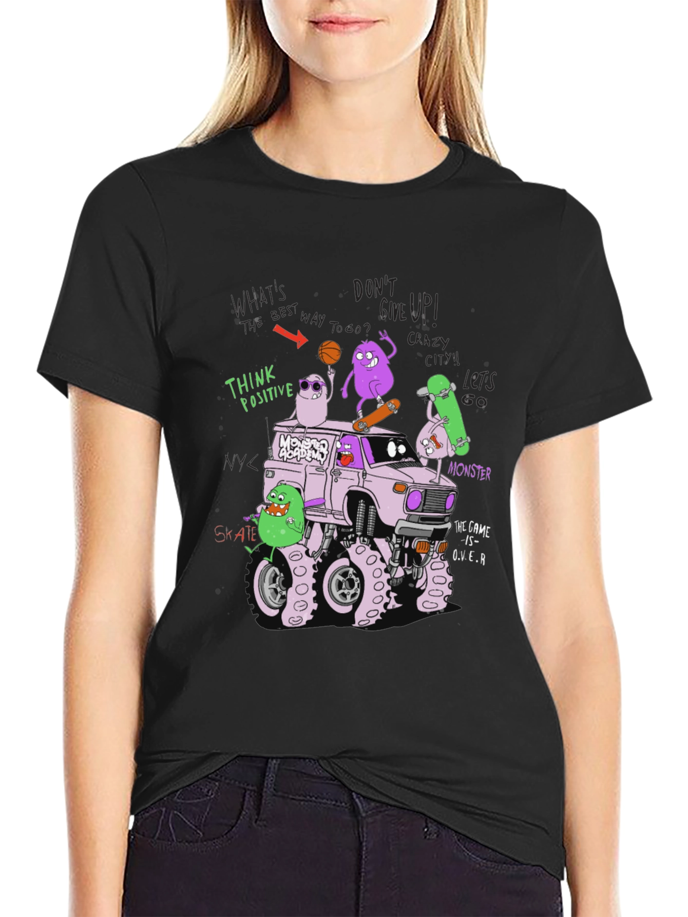 Monster Academy Graphic Tee - Think Positive Design