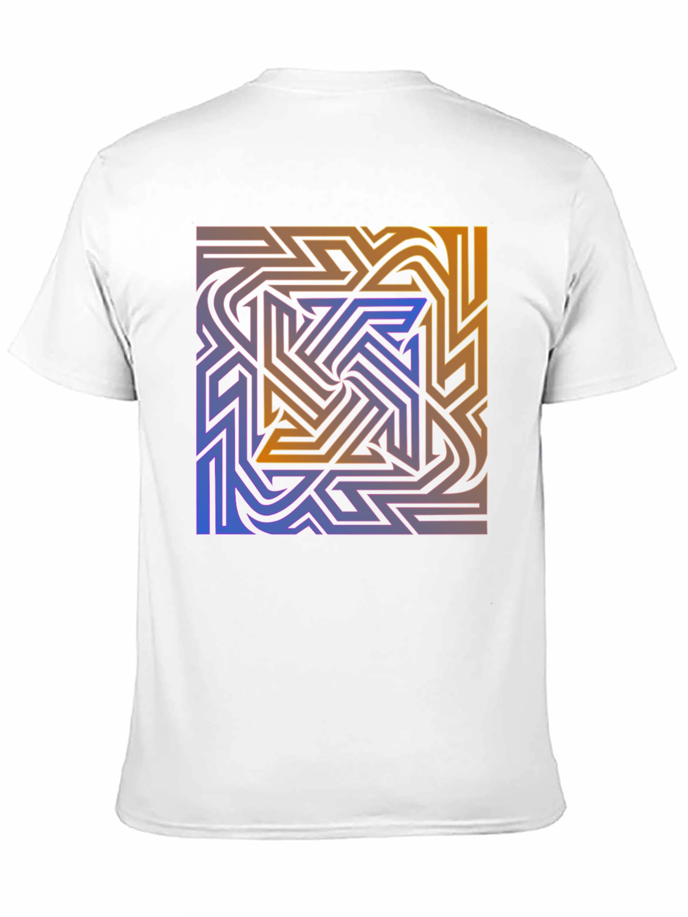 Abstract Maze Graphic Tee - Stylish Black T-Shirt
