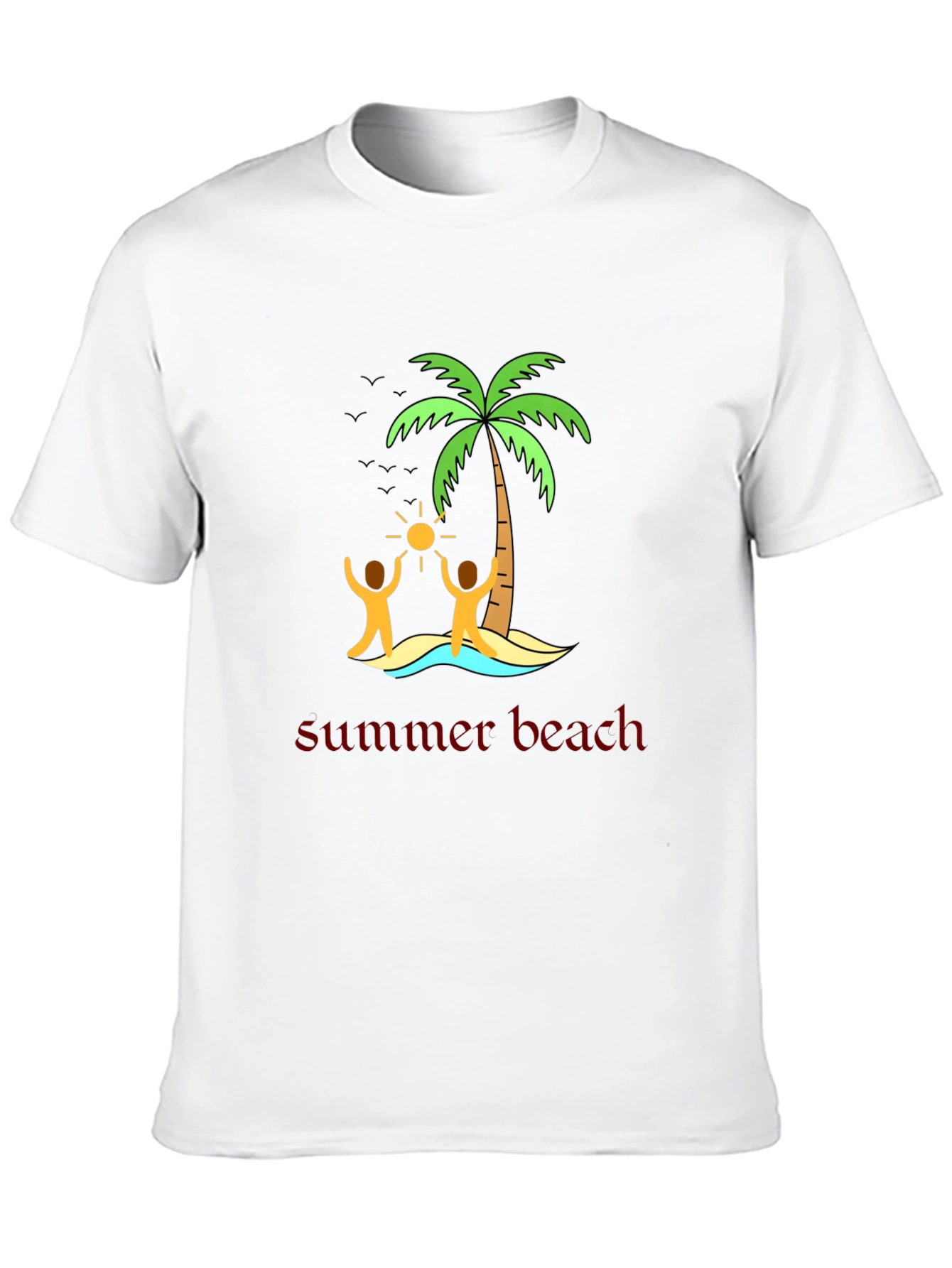 Summer Beach T-Shirt Black Graphic Tee