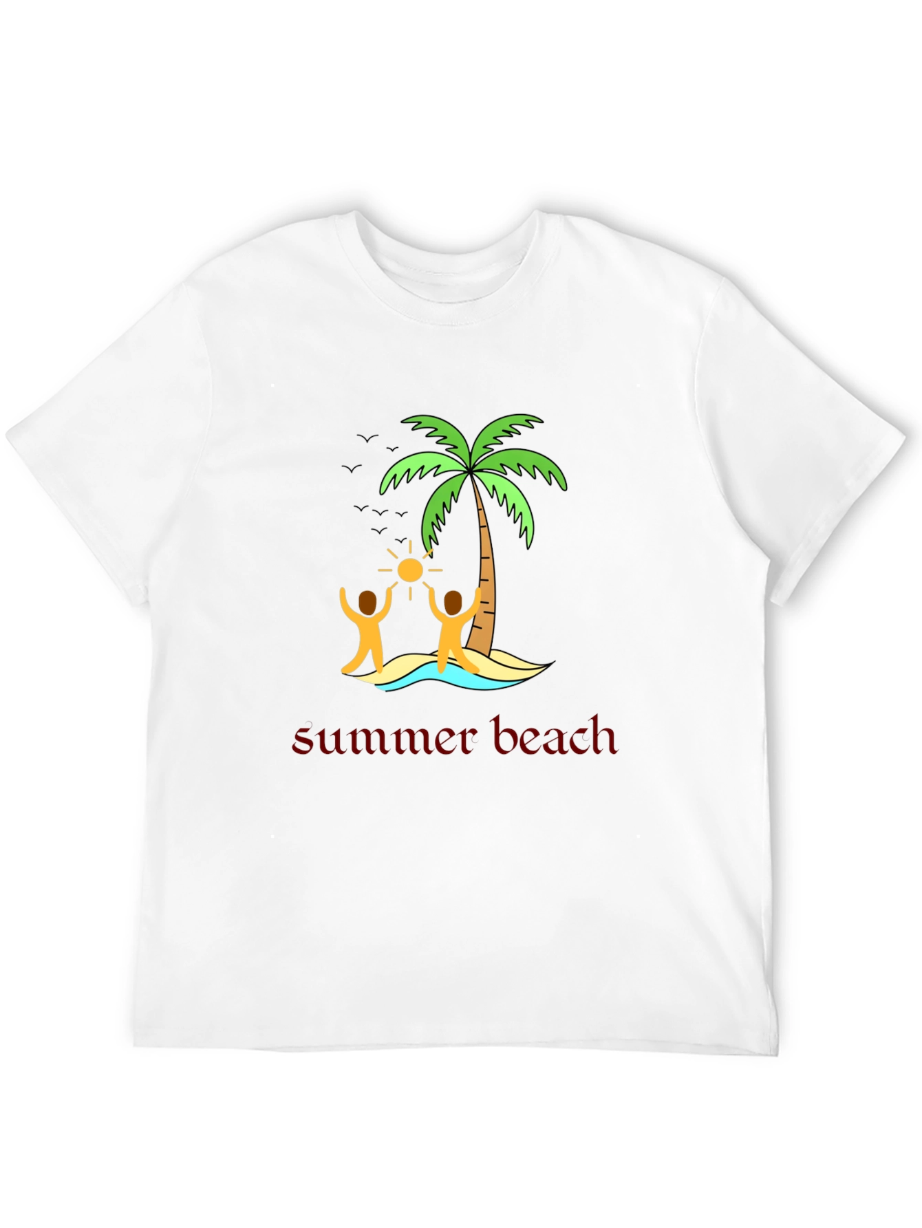 Summer Beach T-Shirt Black Graphic Tee