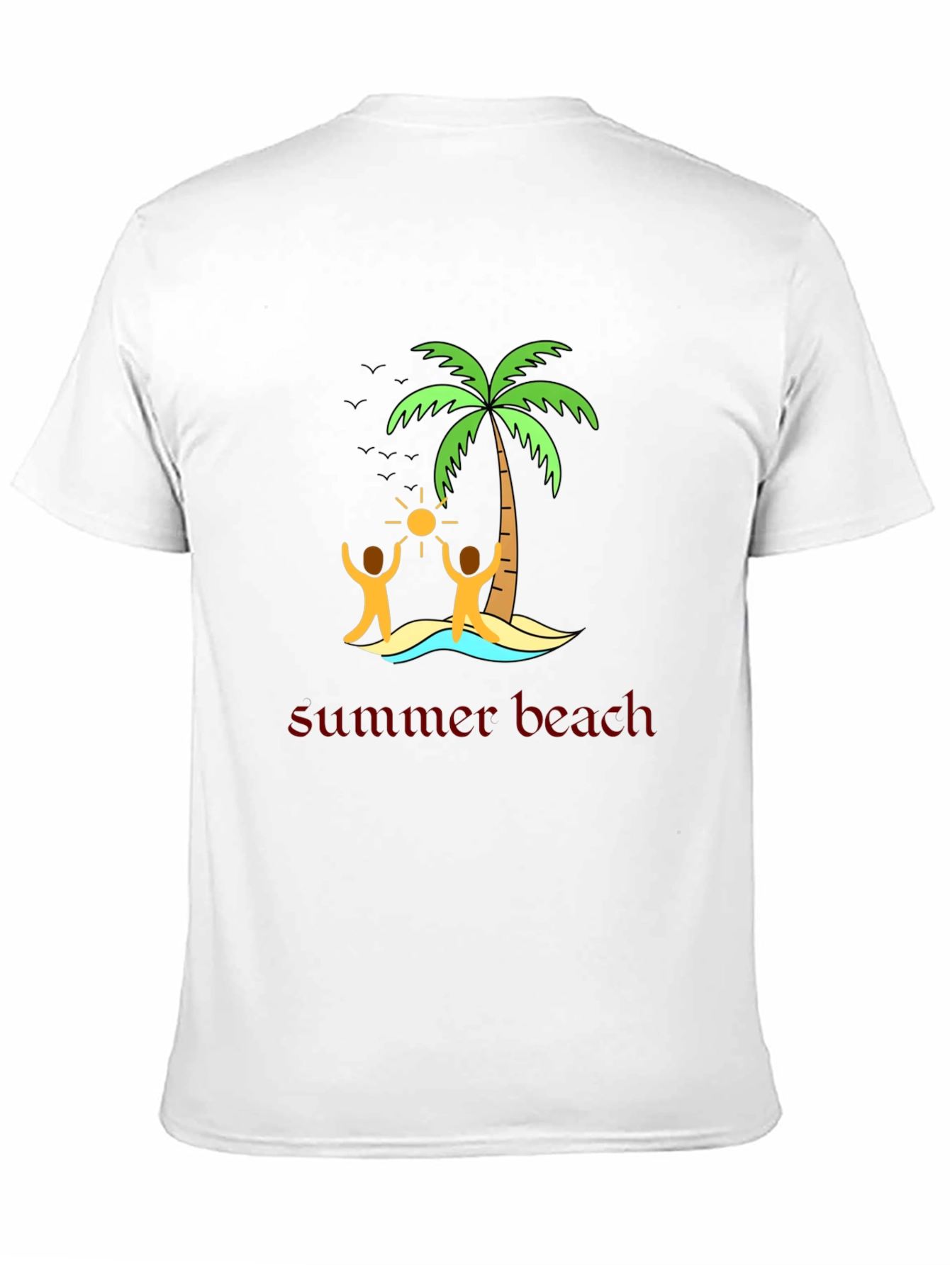Summer Beach T-Shirt Black Graphic Tee