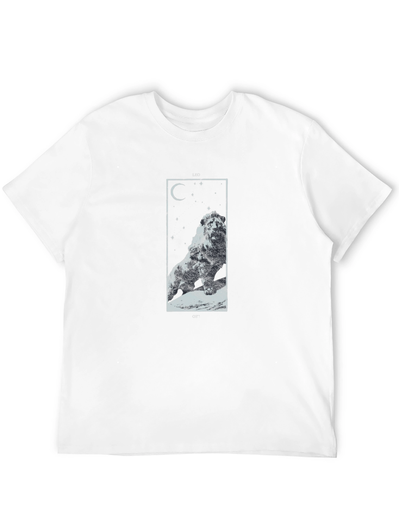 Lion Constellation Graphic Tee - Black Cotton T-Shirt