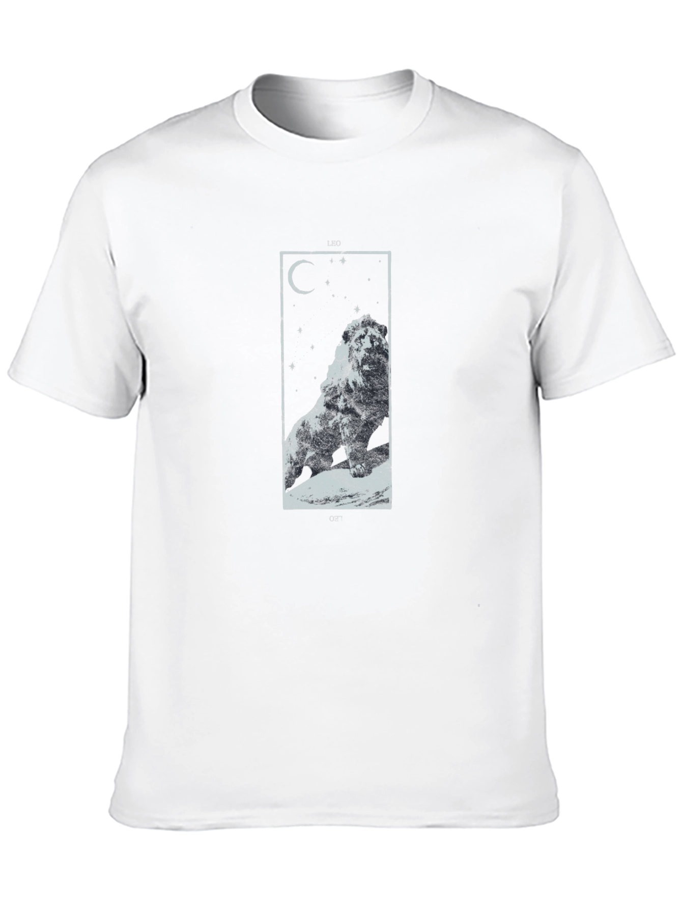 Lion Constellation Graphic Tee - Black Cotton T-Shirt