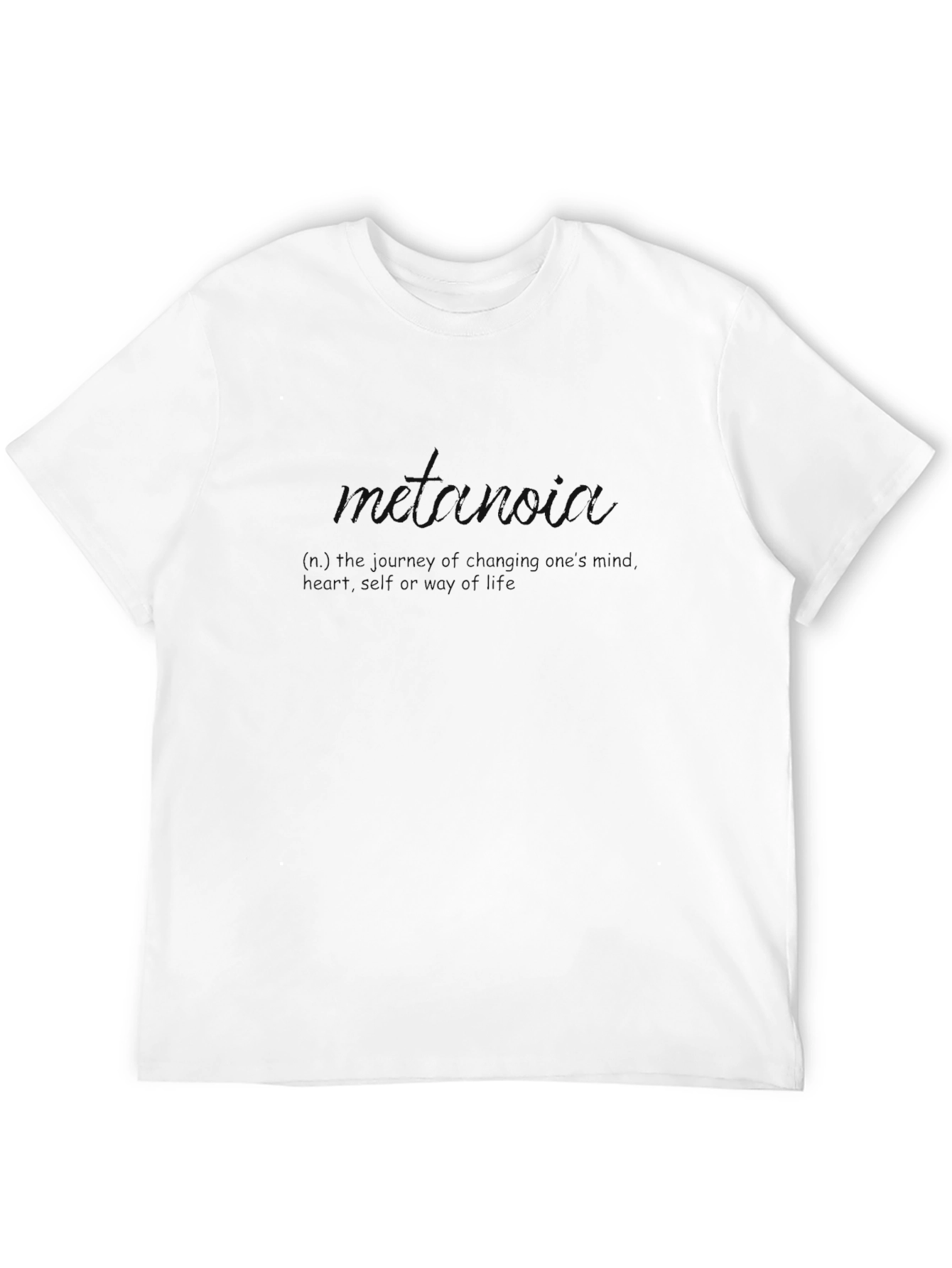 Mens Metanoia Graphic Print Black Tee