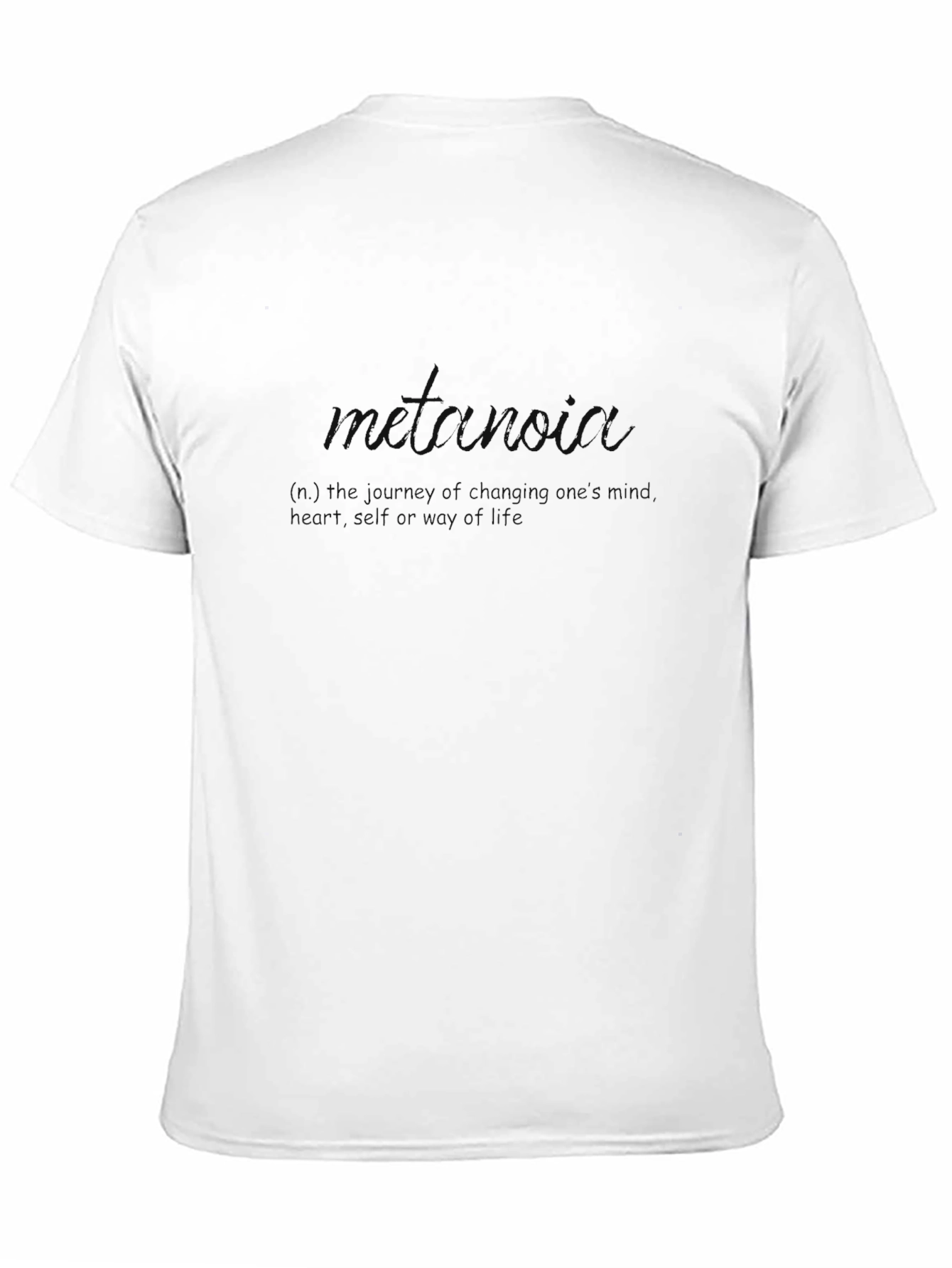 Mens Metanoia Graphic Print Black Tee