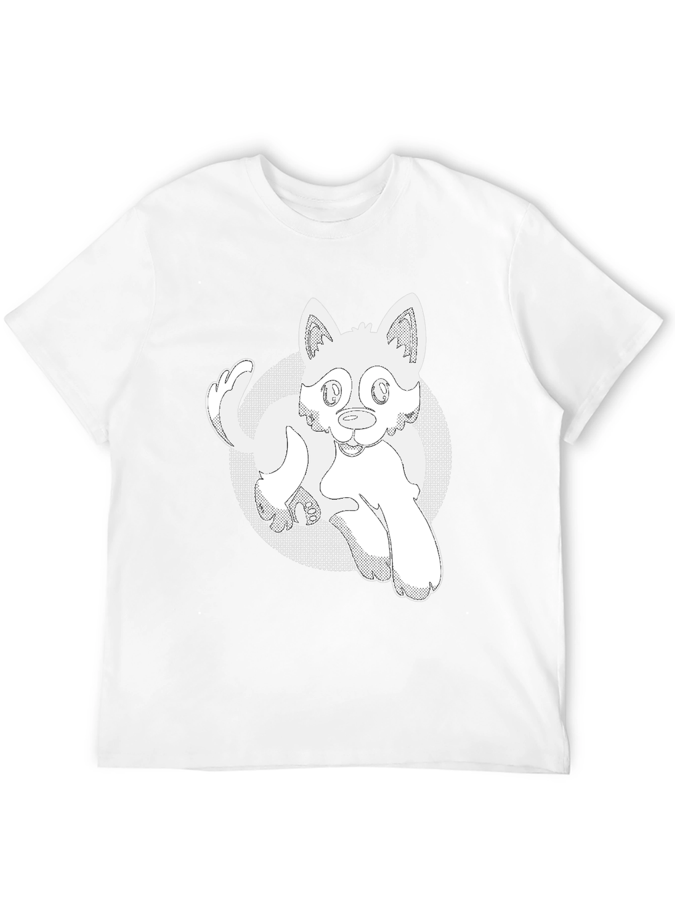 Cartoon Dog Graphic T-Shirt - Black Cotton Tee