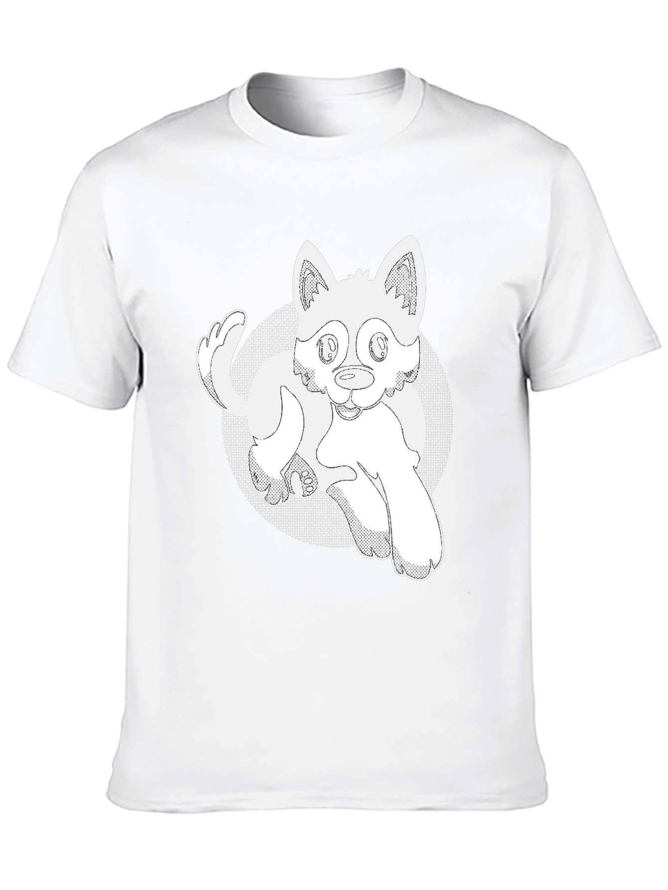 Cartoon Dog Graphic T-Shirt - Black Cotton Tee